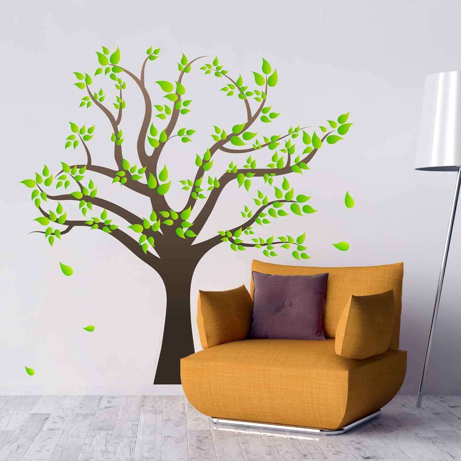 RW-1080 3D Green Tree Wall Stickers Family Photo Tree Wall Decal Removable Peel and Stick DIY Art Wallpaper for Kids Girls Babys Bedroom Bathroom Living Room Nursery Offices image number 1