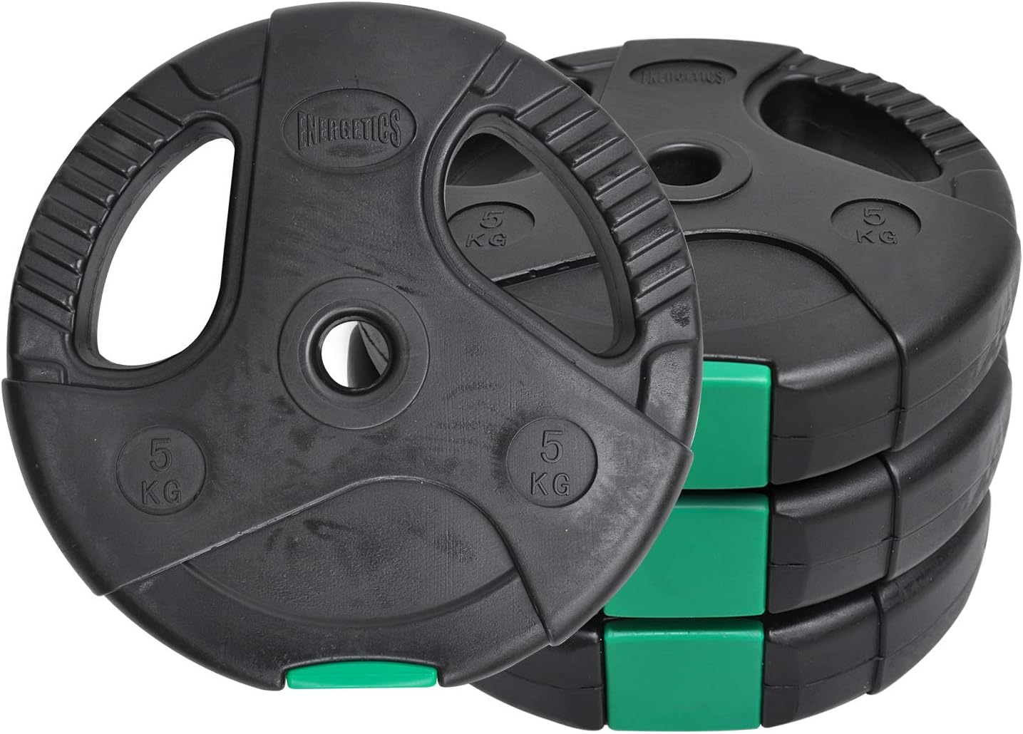 Weight Plates 20Kg - Weight Plates Set 5KG X 4 - Standard 26.5Mm - Dual Grip Ez Handle PVC Coated - Weight Training Exercise Workout Fitness Gym Strength