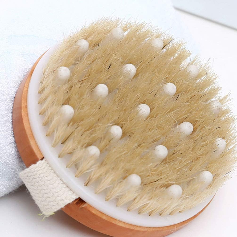 Cabilock Scalp Massager Exfoliating Brush Wooden Bath Brush No Handle Body Rubbing image number 6
