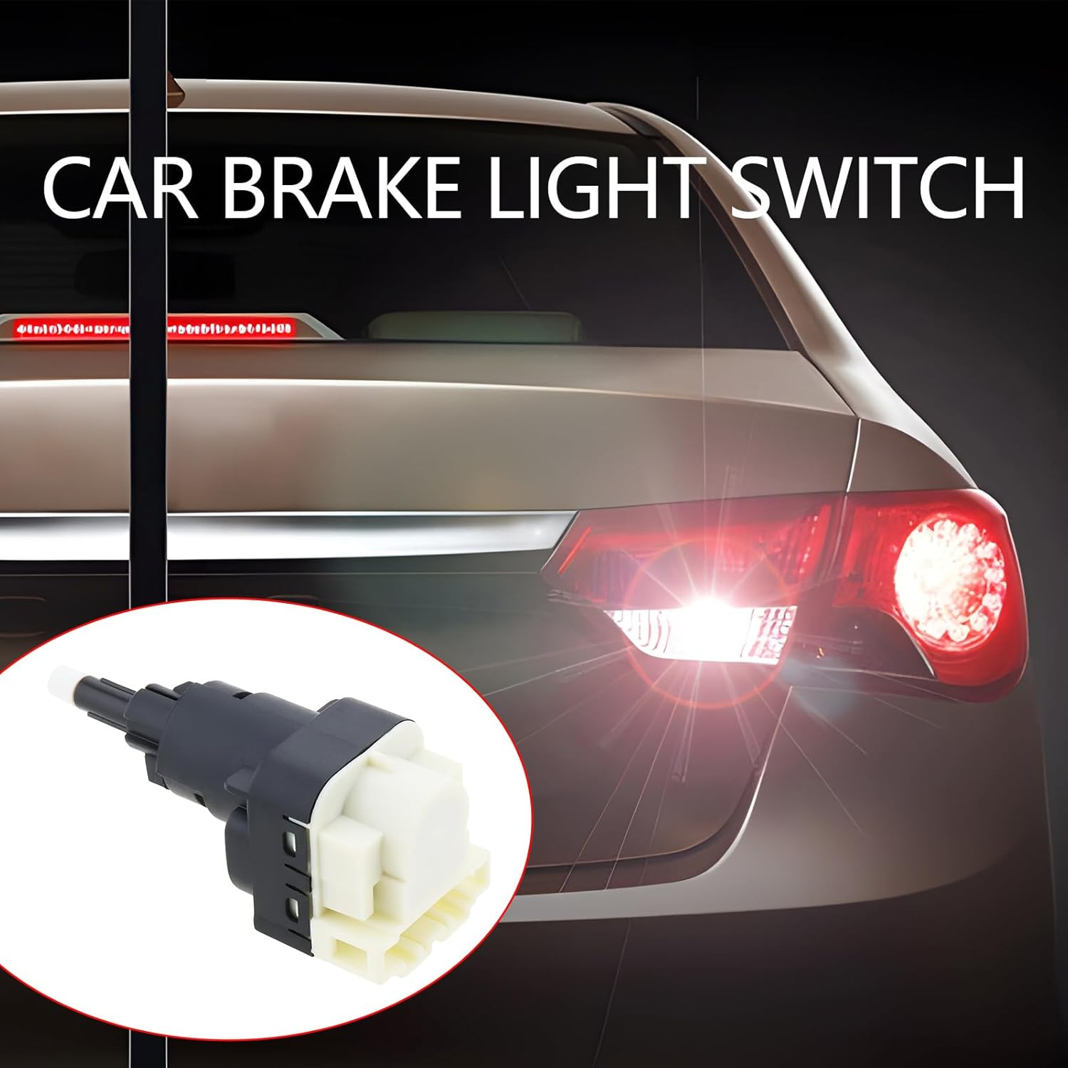 Auto Brake Stop Light Switch Compatible with Audi A4 A6 A8 Compatible with Volkswagen Passat 2003-2005 1K2945511/1K2945511D/1K2945511R Whiteblack image number 5