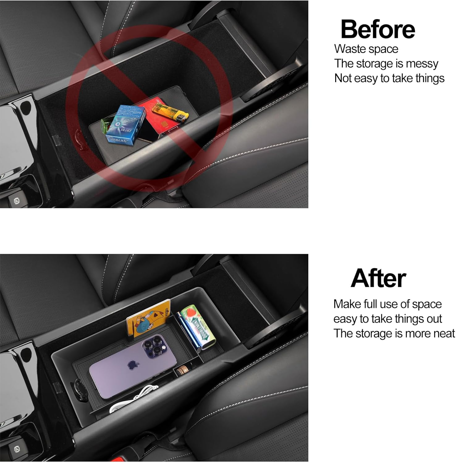 CKE for 9Th Gen Camry LE SE XLE XSE Compatible with Toyota Camry 2025 Accessories Car Center Console Organizer Armrest Box Armrest Cover Armrest Storage Box Insert Tray image number 2