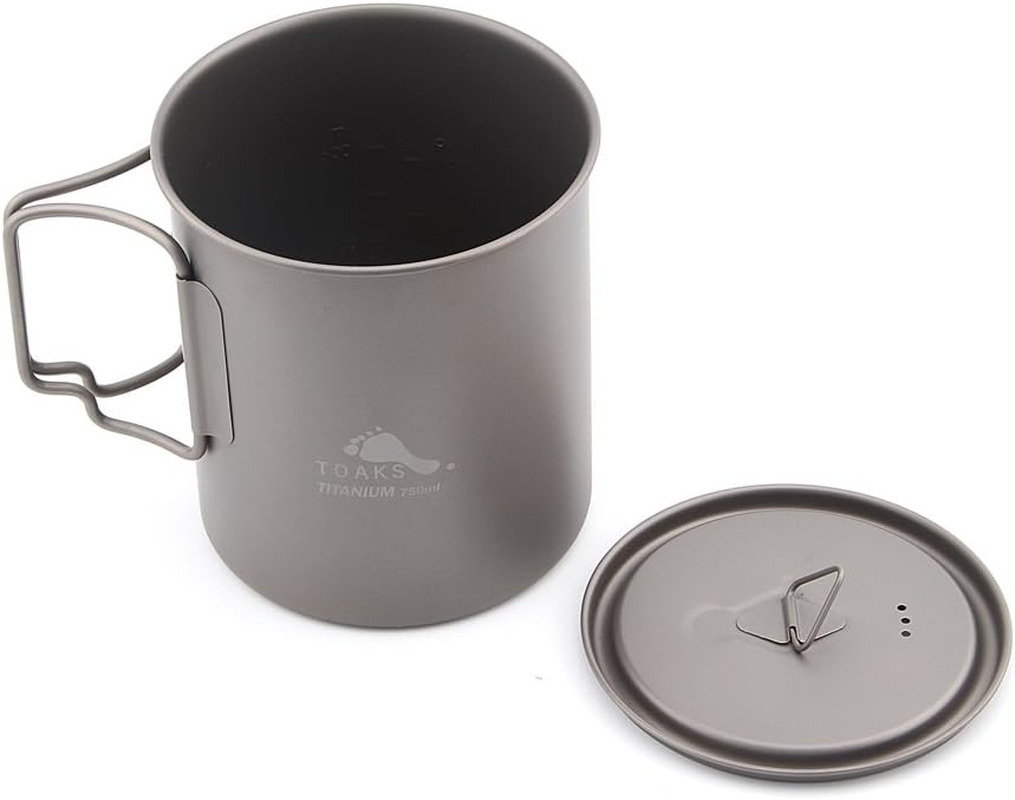 TOAKS Titanium Pot 750Ml and BRS 3000T Stove Camping Pot Coffee Cup Combo Set image number 4