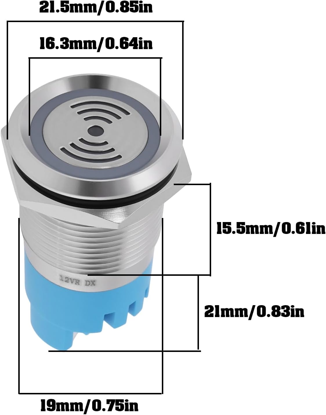 Ecsing 2X 12V 19Mm Waterproof Flash Buzzer LED Flash Alarm Intermittent Indicator Light for Electrical Control Panel image number 5