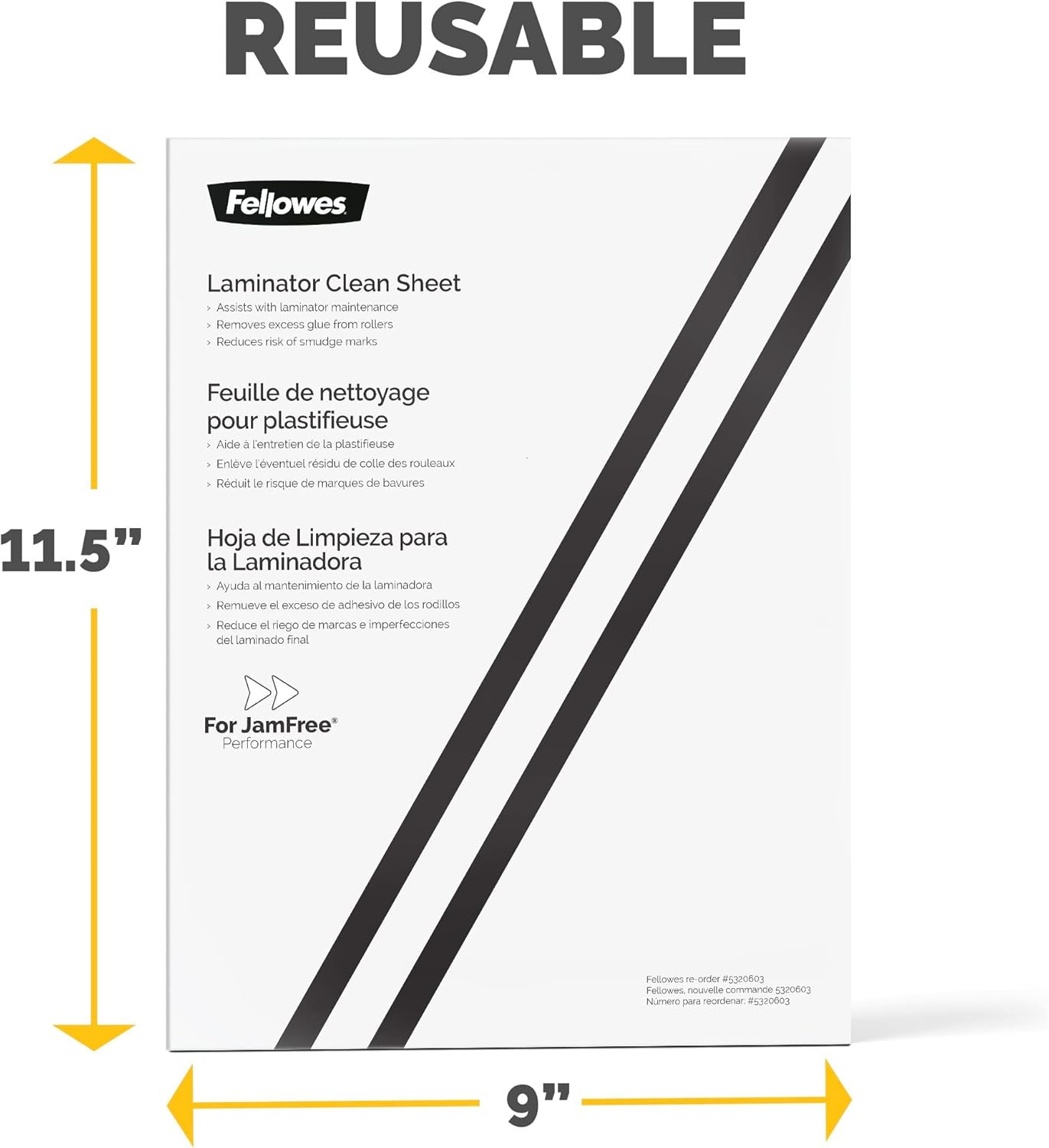 Fellowes Laminator Cleaning Sheets, 10 Pack, 8.5 X 11 In image number 4