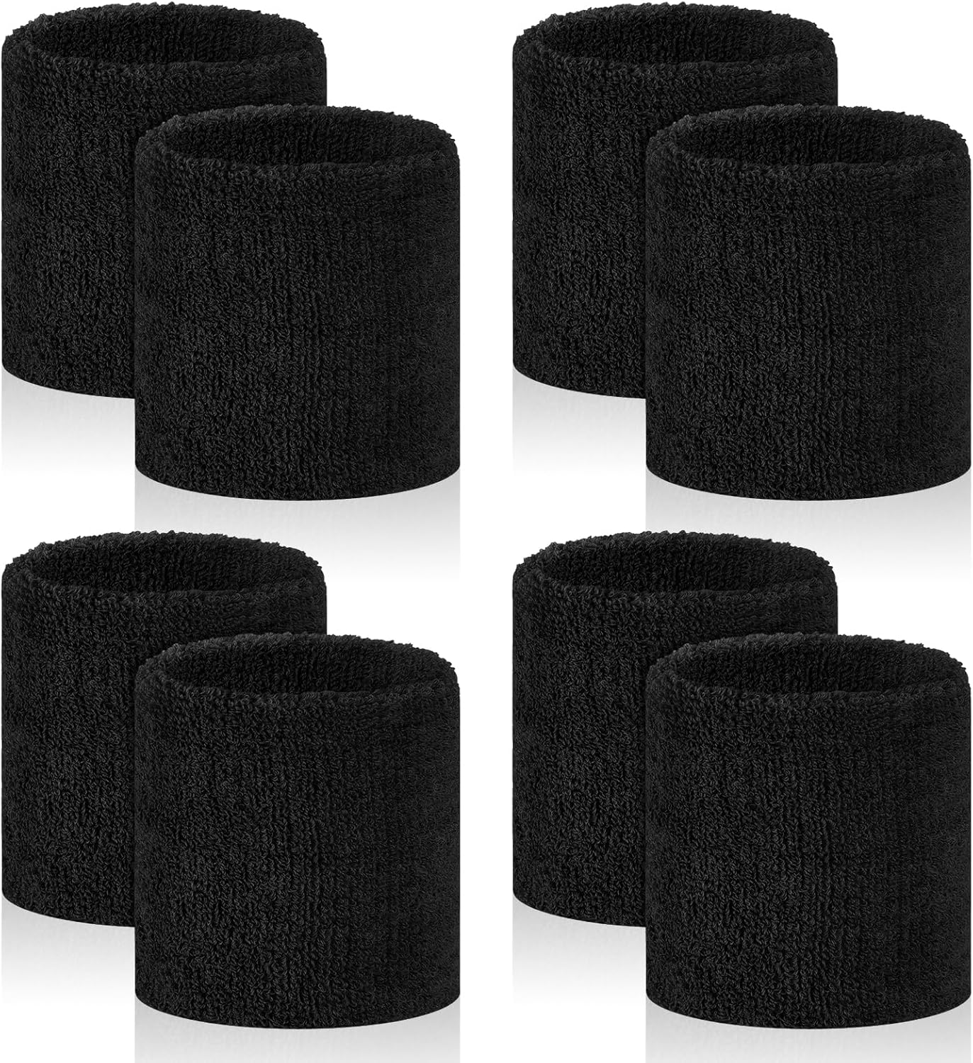 8 Pcs Sports Wrist Sweat Bands for Men & Women， Absorbent Wrist Sweatbands Tennis Wristbands, Elastic Wrist Bands for Sweat for Basketball Tennis Football Gym Running Working Out