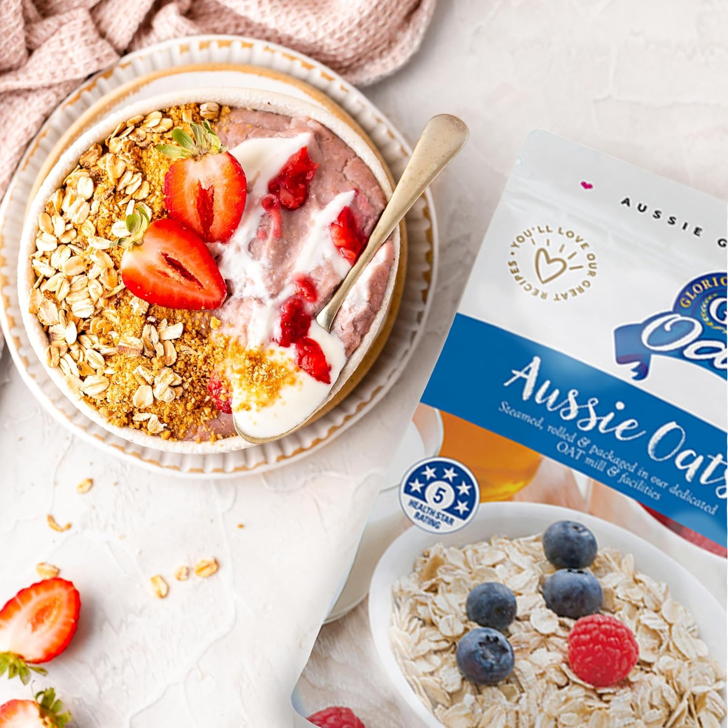 GF Oats Oaty Starter Pack |500G X 3 |12 Serves per Pack | Includes 3 Types |Aussie Wheat Free, Rye Free, Barley Free, GMO Free, Glyphosate Free & Vegan Rolled Oats. Tested Nil to Gluten Contamination image number 2