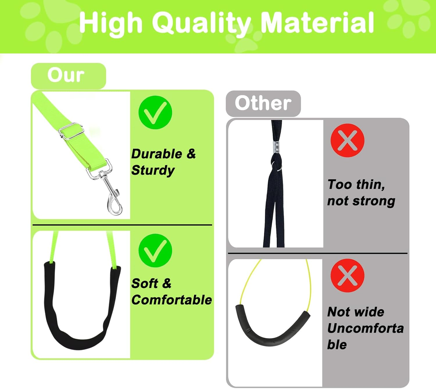 ASOCEA Dog Grooming Belly Strap Nylon Grooming Restraint Loop Noose Dog Grooming Extension Strap Adjustable Traction Leash with D-Rings for Small Medium Cats Dogs Grooming Bathing (Green) image number 5