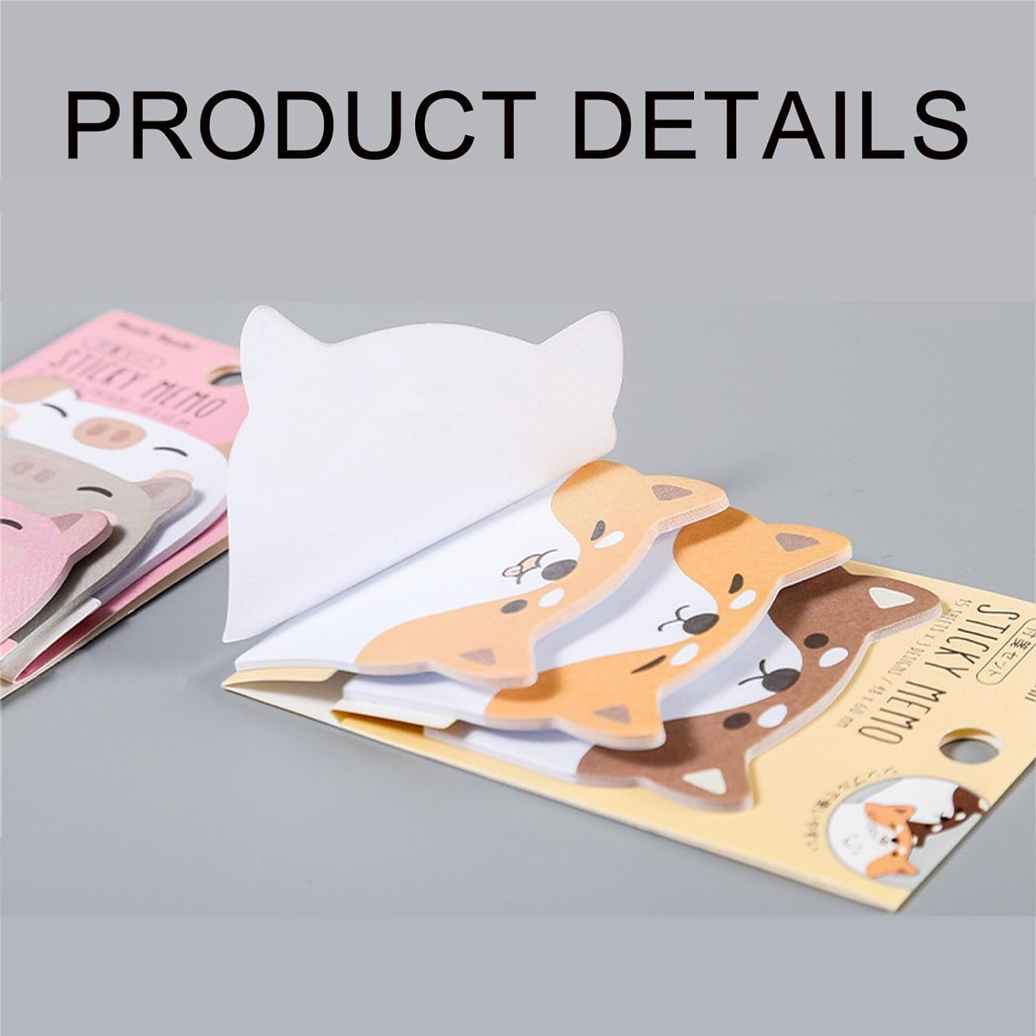 Betterjonny 12 Packs Cute Cartoon Sticky Notes, Self-Stick Memo Pad, Funny Stationary Supplies, Kawaii Tab Supplies for Students, Home Office Gifts