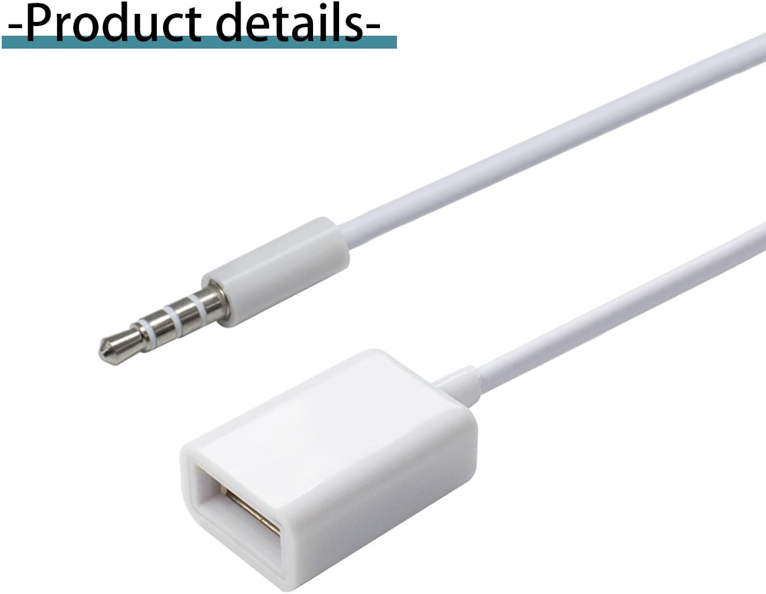 3.5Mm Male to USB Female AUX Audio Cable - Portable AUX Cord Converter USB 3.0 Adapter for Music Playback with CD Car Player Car Television Systems image number 1