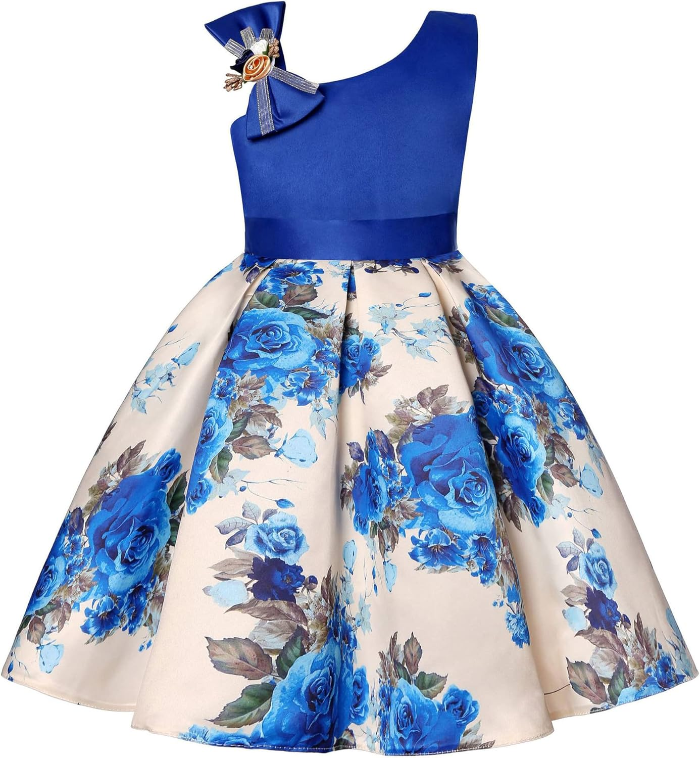 FEOYA - Baby Girl Wedding Suits Pageant Dress Child Party Gown Ceremonial Dresses Flower Baptism Christening Dress Kid Formal Outfit Short Sleeve with Bow Belt 2-10 Years