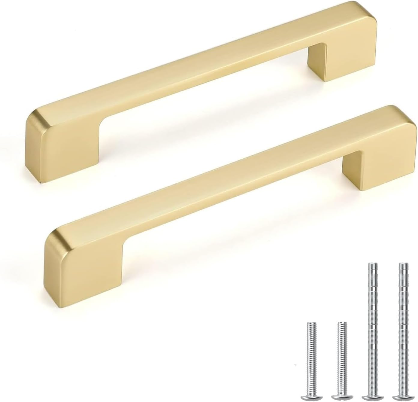 Lepatape 5 Pack 5 Inch Brushed Gold Cabinet Pulls Solid Zinc Alloy Gold Cabinet Handles - Brushed Brass Dresser Drawer Pulls for Kitchen Cabinet Hardware Zinc Alloy Handles image number 6