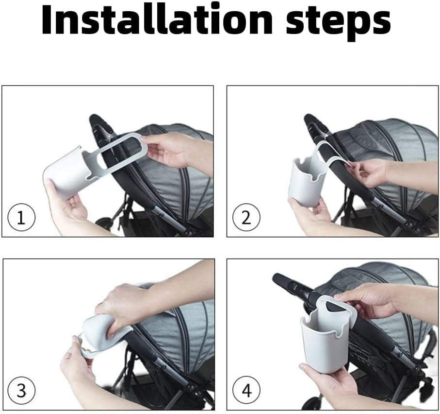 1PCS Stroller Silicone Cup Holder,Universal Stroller Cup Holder,Removable Water Bottle Holder for Outdoor,Silicone Storage Bag Drink Holder for Wheelchair,Scooters, Baby Bottle Holders (Blue) - Blue image number 3