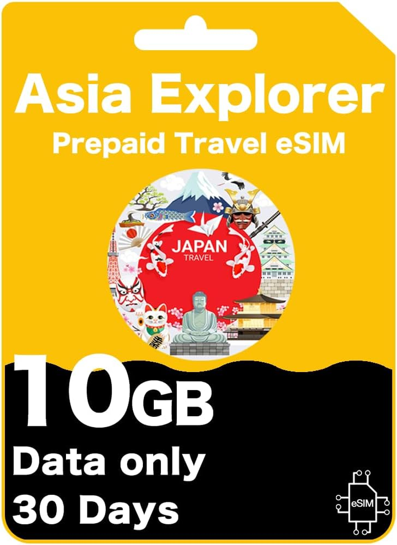 Asia Explorer Prepaid Travel Esim - 10 Countries, High-Speed Data for 30 Days, Data-Only (30GB (30 Days)) image number 4