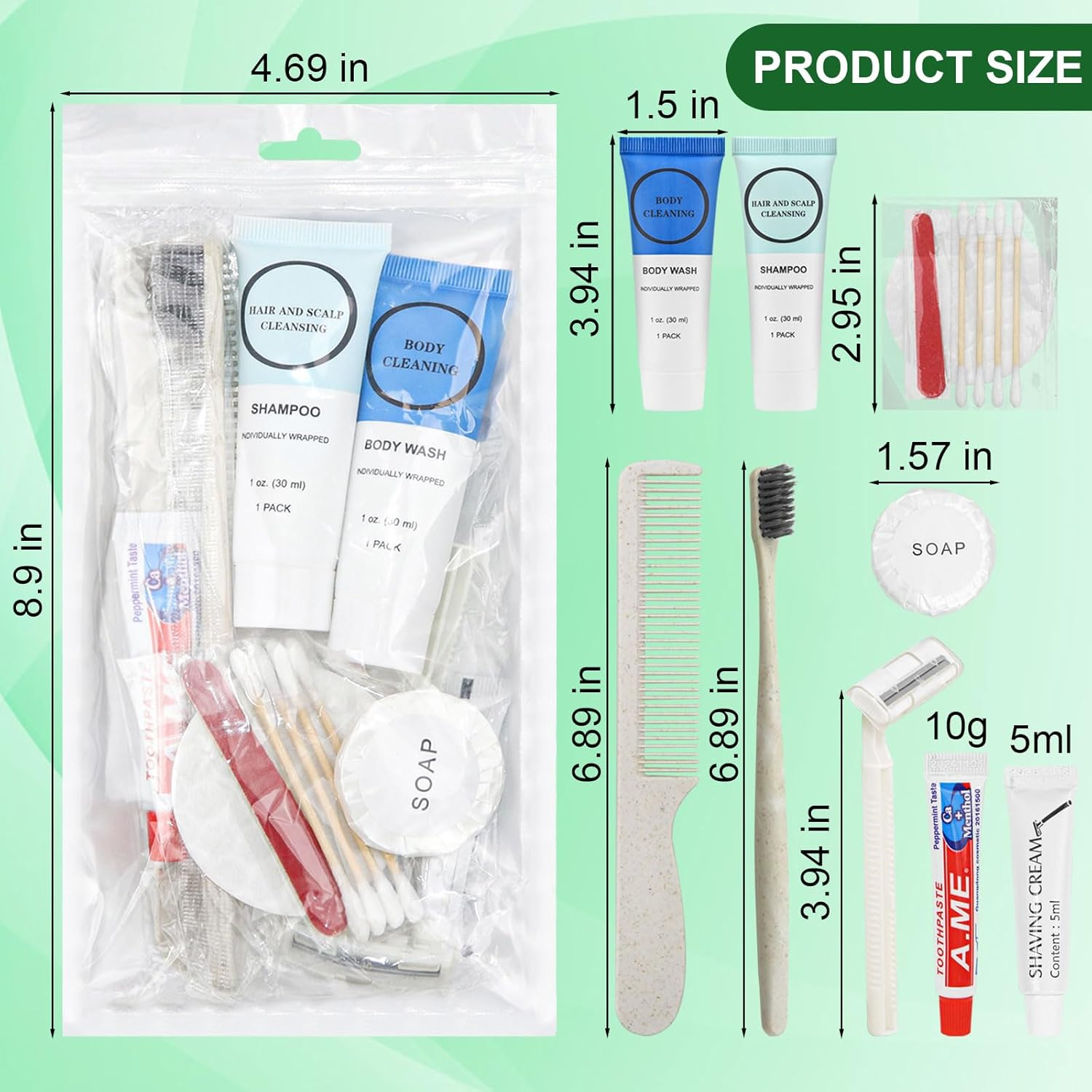 Toiletry Kits Homeless Personal Hygiene Care Package Kits Supplies in Bulk, Disposable Travel Size Essential Women Men Toiletries Set for Hotel,Charity,Camping,Travel (7.1 Inch, 20, Count) image number 1