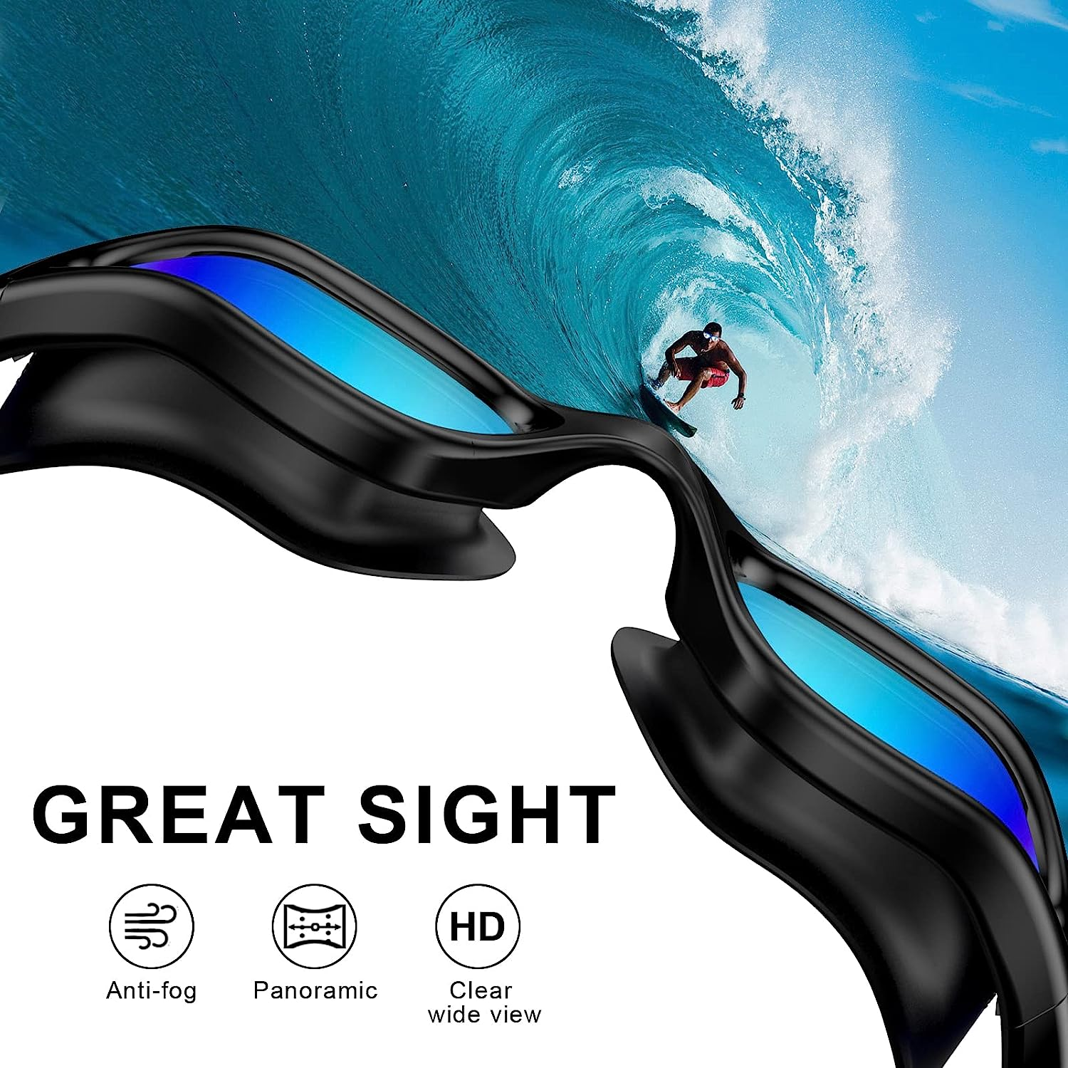 Swim Goggles, Polarized Swimming Goggles Anti-Fog for Adult Men Women image number 2