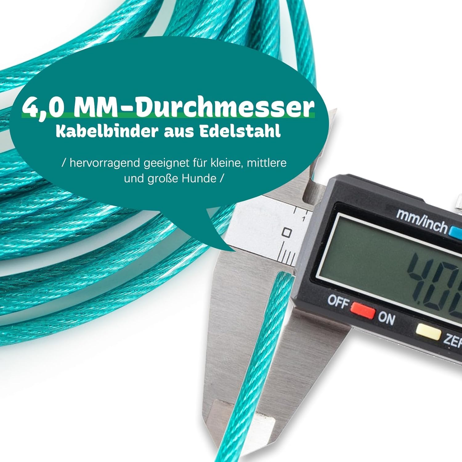 Yard Lead for Dogs, 6 M Yard Lead Tie Out Leads, Tie Out Cables for Dogs with Screw Cap, Yard Lead Tie Out Lead with Shock Absorbing Spring up to 125 Lbs, Pet Lead Bite Resistant for Camping image number 4