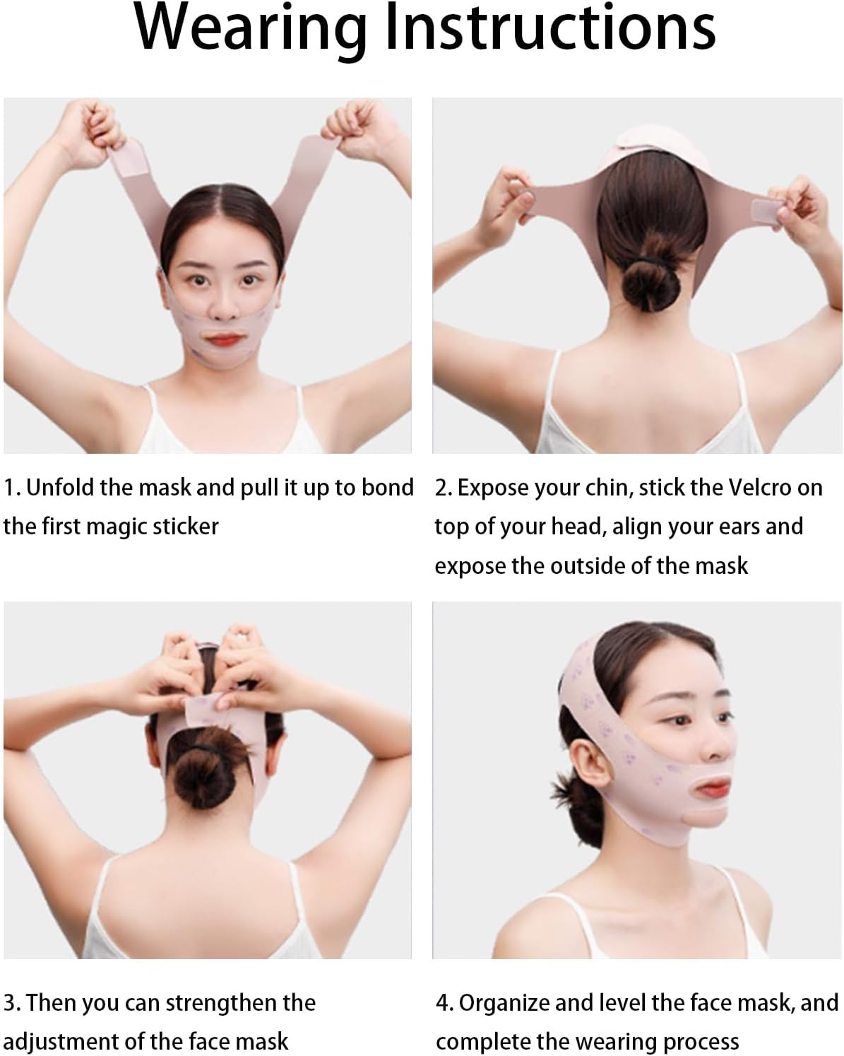 CTOUUGRS Chin Strap for Sleeping, V Line Chin Face Lifting Mask, Double Chin Reducer Eliminator for Women, Jawline Mask with Breathable Comfortable Design, Face Wrap for Overnight Skincare, Facial Slimming Device for Chin and Neck image number 5