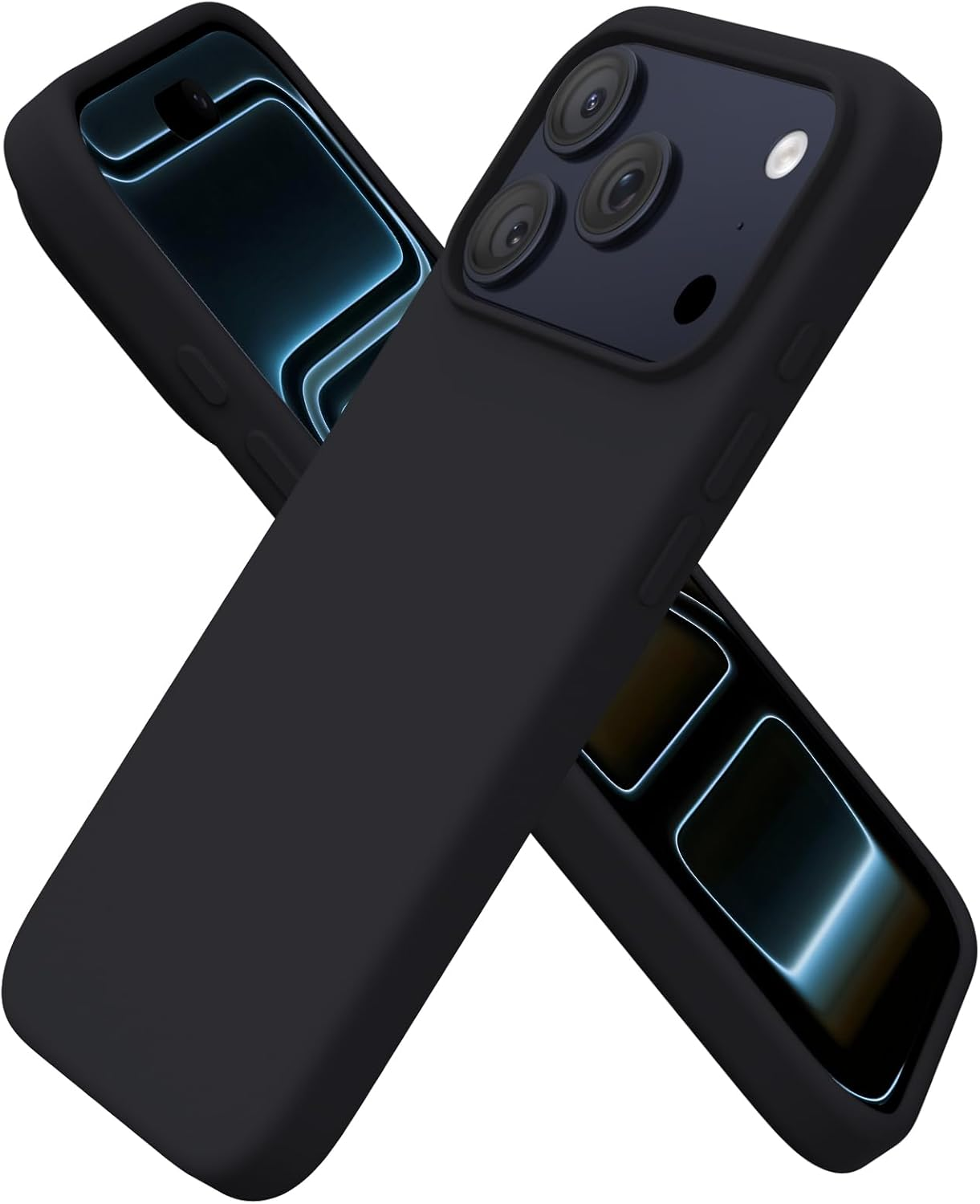 ORNARTO Compatible with Iphone 17 Pro Case 6.3", Slim Liquid Silicone 4 Layers Full Covered Soft Gel Rubber Shockproof Cover, Protective Phone Case for Iphone 17 Pro-Navy Blue