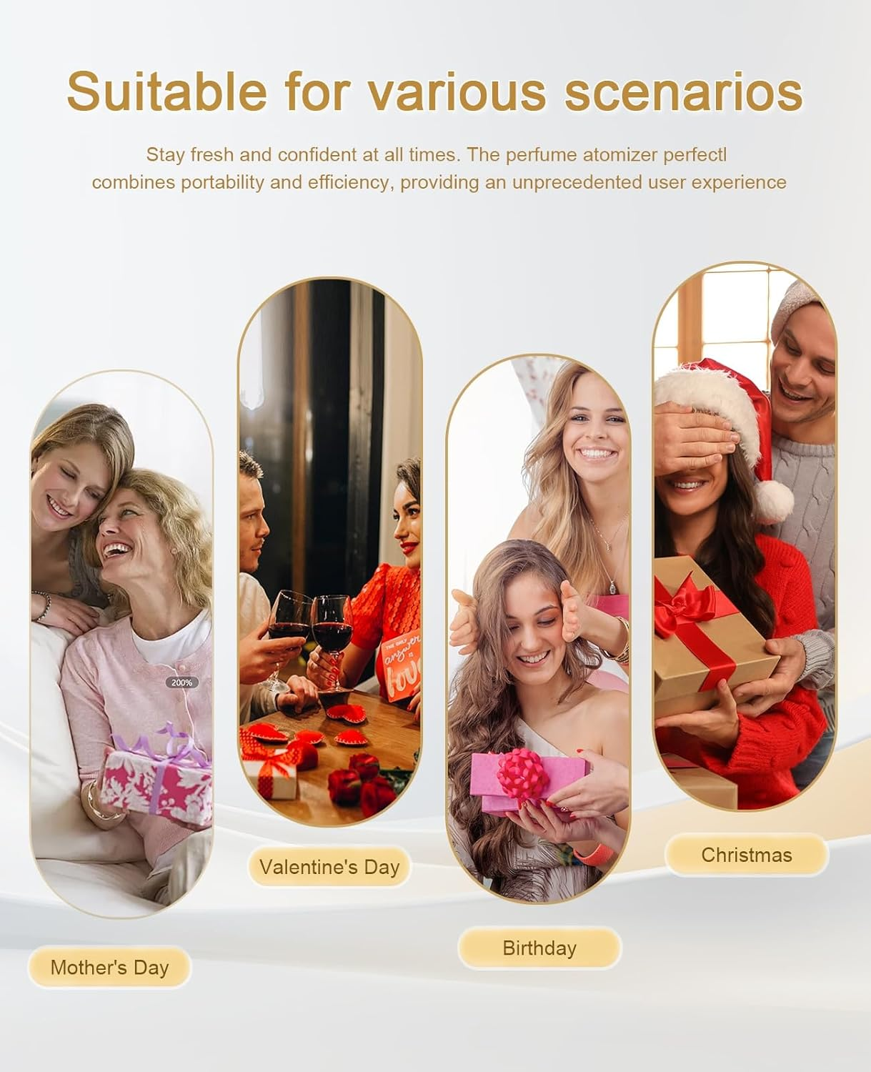 Asanana Atomizer Perfume Refillable Bottle 5Ml Twist-On Bottom Fill Fine Spray Portable Leakproof Mini Travel Bottle Essential Waterproof Durable Simple Suitable (Gold-2P)