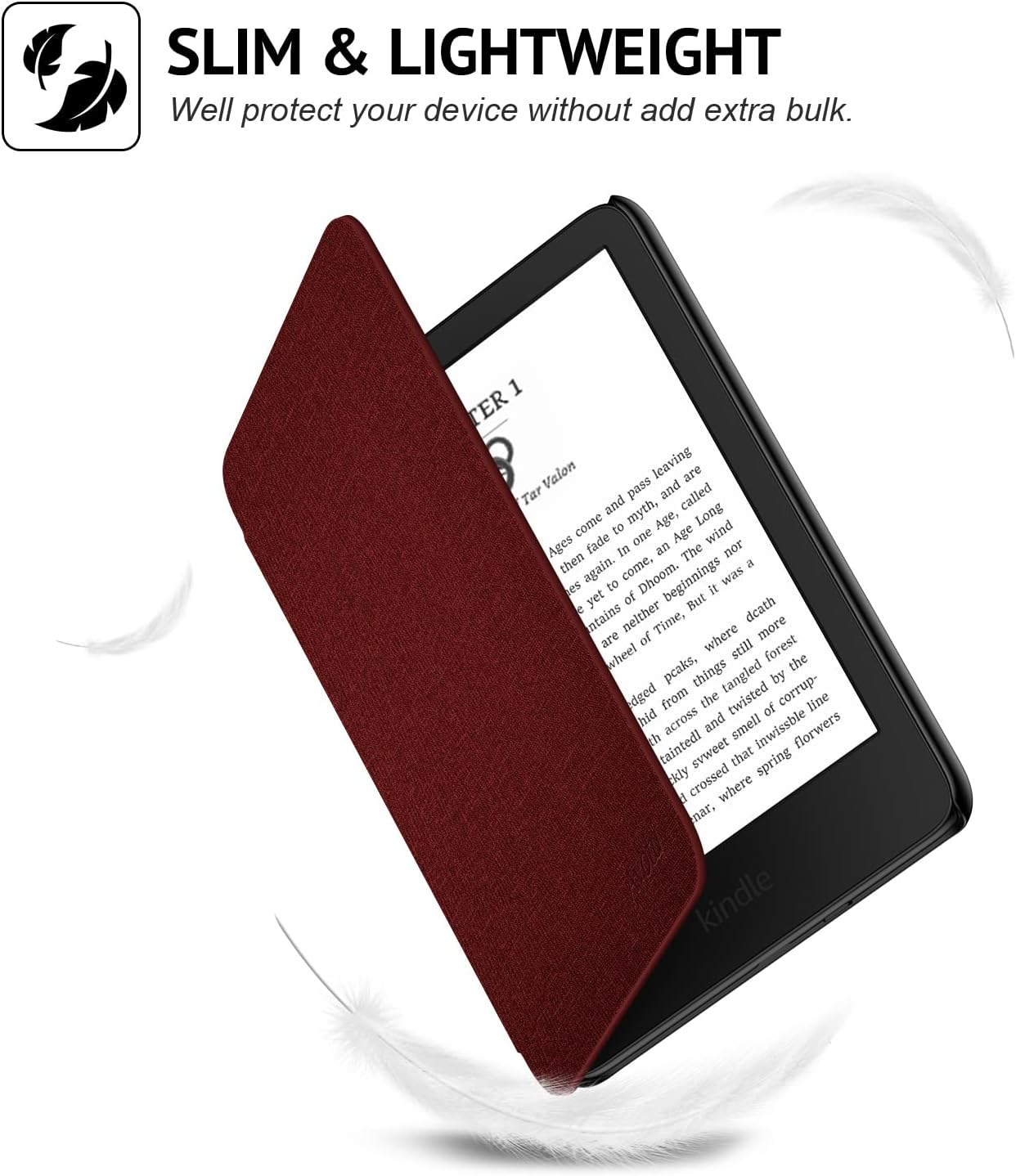 Ayotu Case for 6" All-New Kindle (2024/2022 Release), Slim Lightweight Durable Cover with Auto Sleep/Wake, ONLY Fit 6 Inch Basic Kindle 11Th Gen 2024/2022 Release, Red image number 3