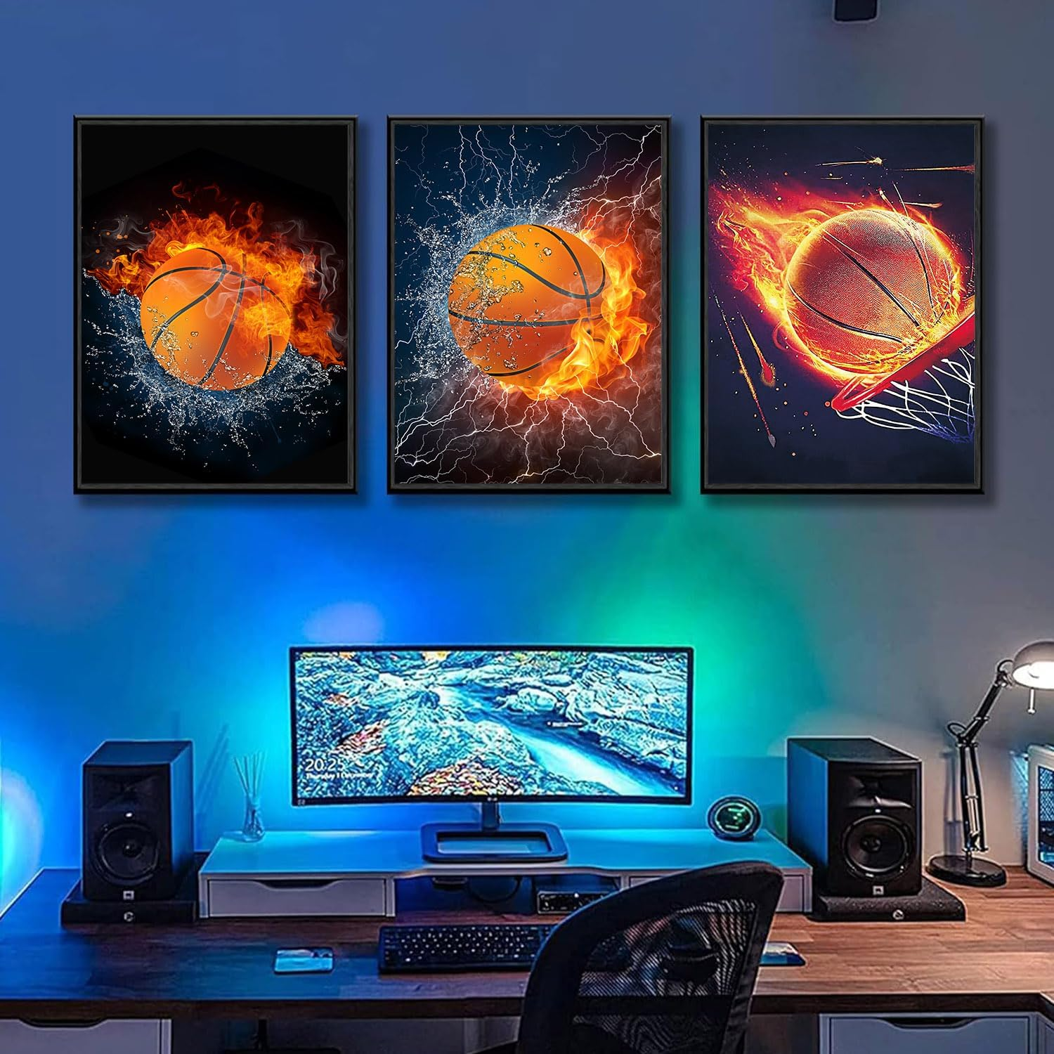 Canvas Wall Art - Basketball Sport Art, Motivational Poster Set of 3, 12X16 Inch Unframed for Boys Room, Gym, Teenage Boy Room Decor Gift image number 3
