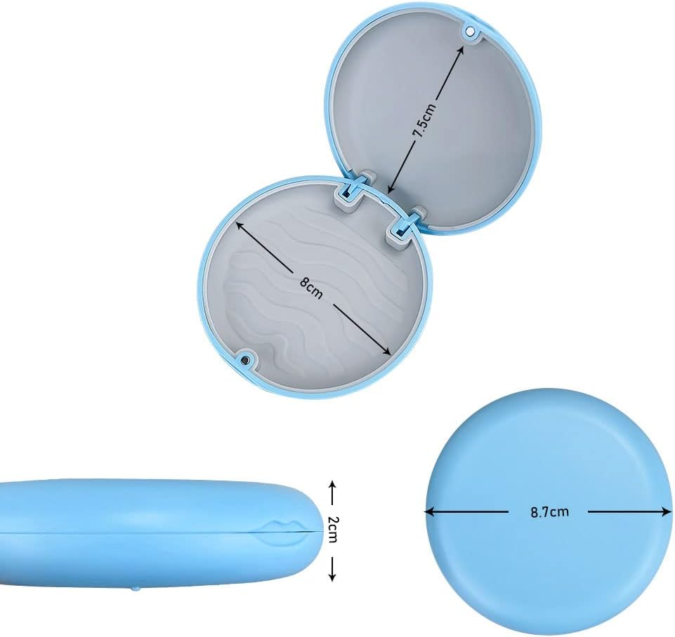 YOUYA DENTAL Aligner and Retainer Case, 2PCS Solid Orthodontic Aligner Retainer Case Denture False Box, Mouthguard Case Holder Protective Case for Oral Care Dentisty - Blue image number 2