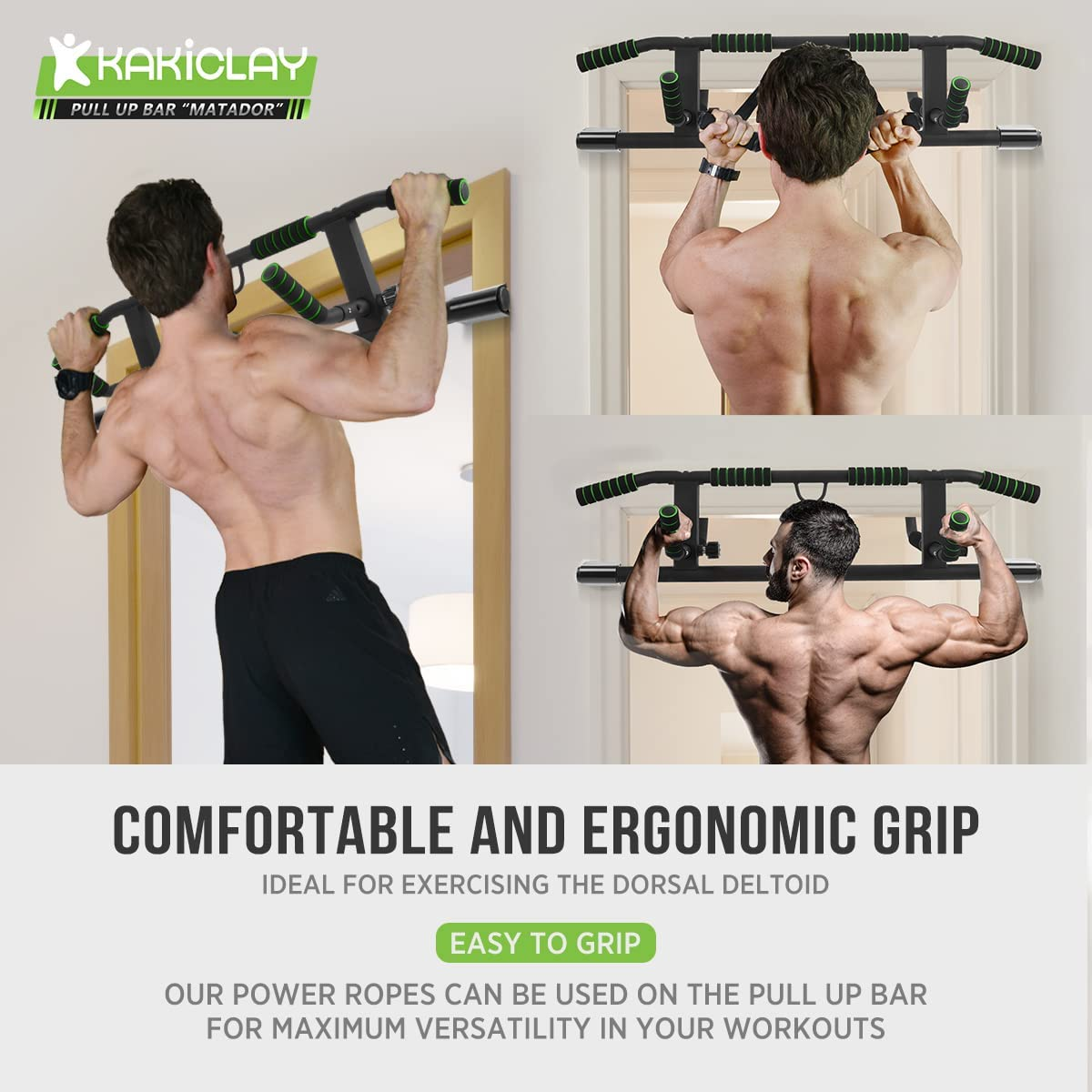 2023 Upgrade Multi-Grip Pull up Bar with Smart Larger Hooks Technology - USA Original Patent, Designed, Shipped. image number 1