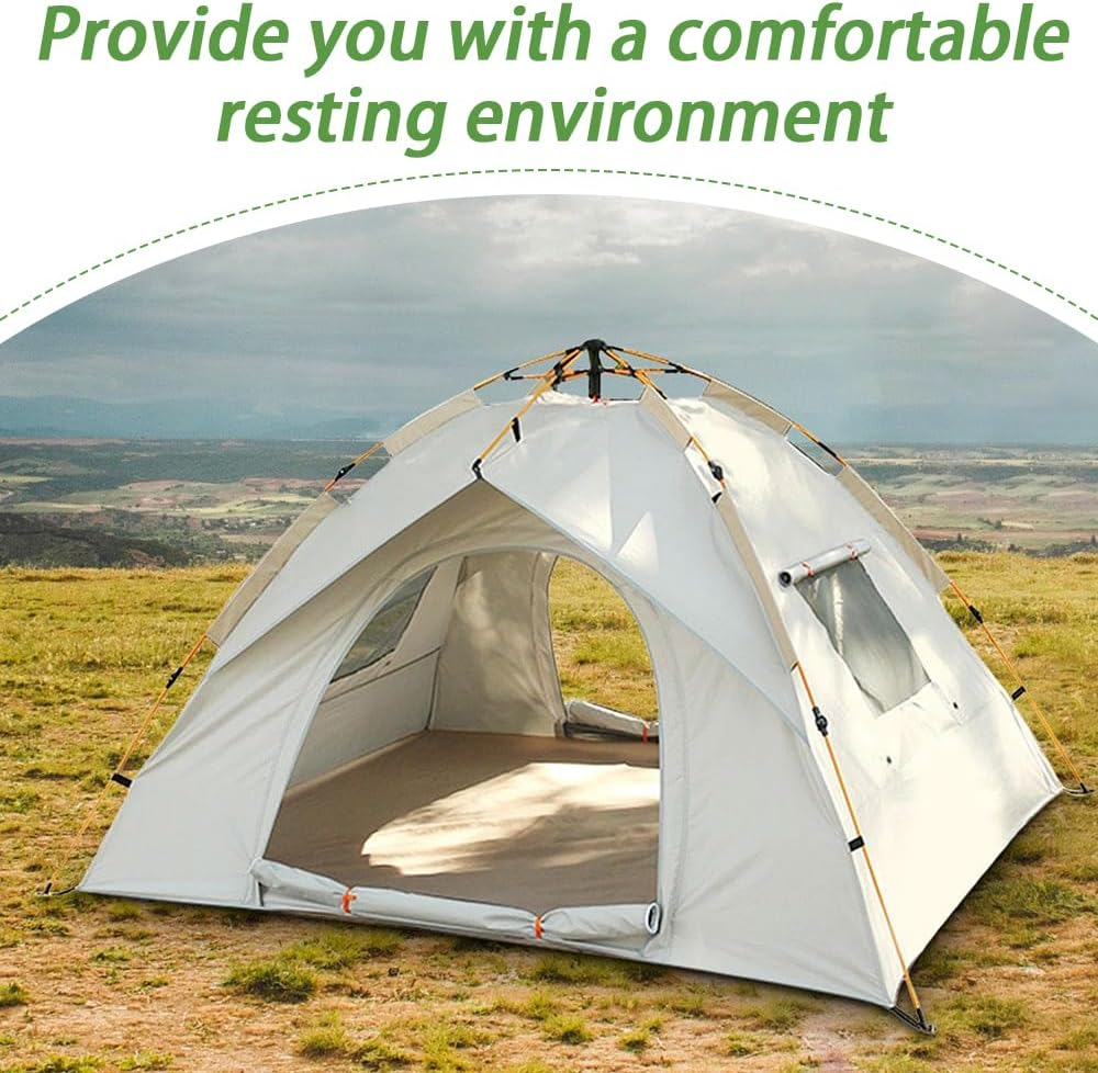 Camping Tent Automatic 2-3 Man Person Instant Tent Pop up Tent, Waterproof Windproof Outdoor Tent, Large Lightweight 4 Seasons Tent for Hiking Backpacking Travel image number 3