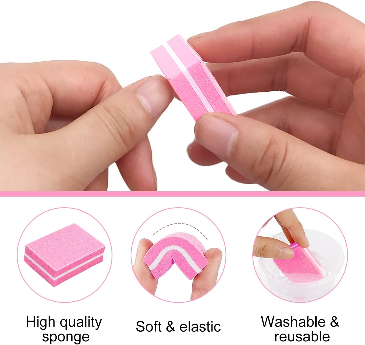 YPYMOD Pack of 30 Nail File Blocks, Professional Buffer Nail Files, Sanding Blocks, Nail File Manicure Tool, for Manicure, Pedicure and Nail Modelling (Pink) image number 6