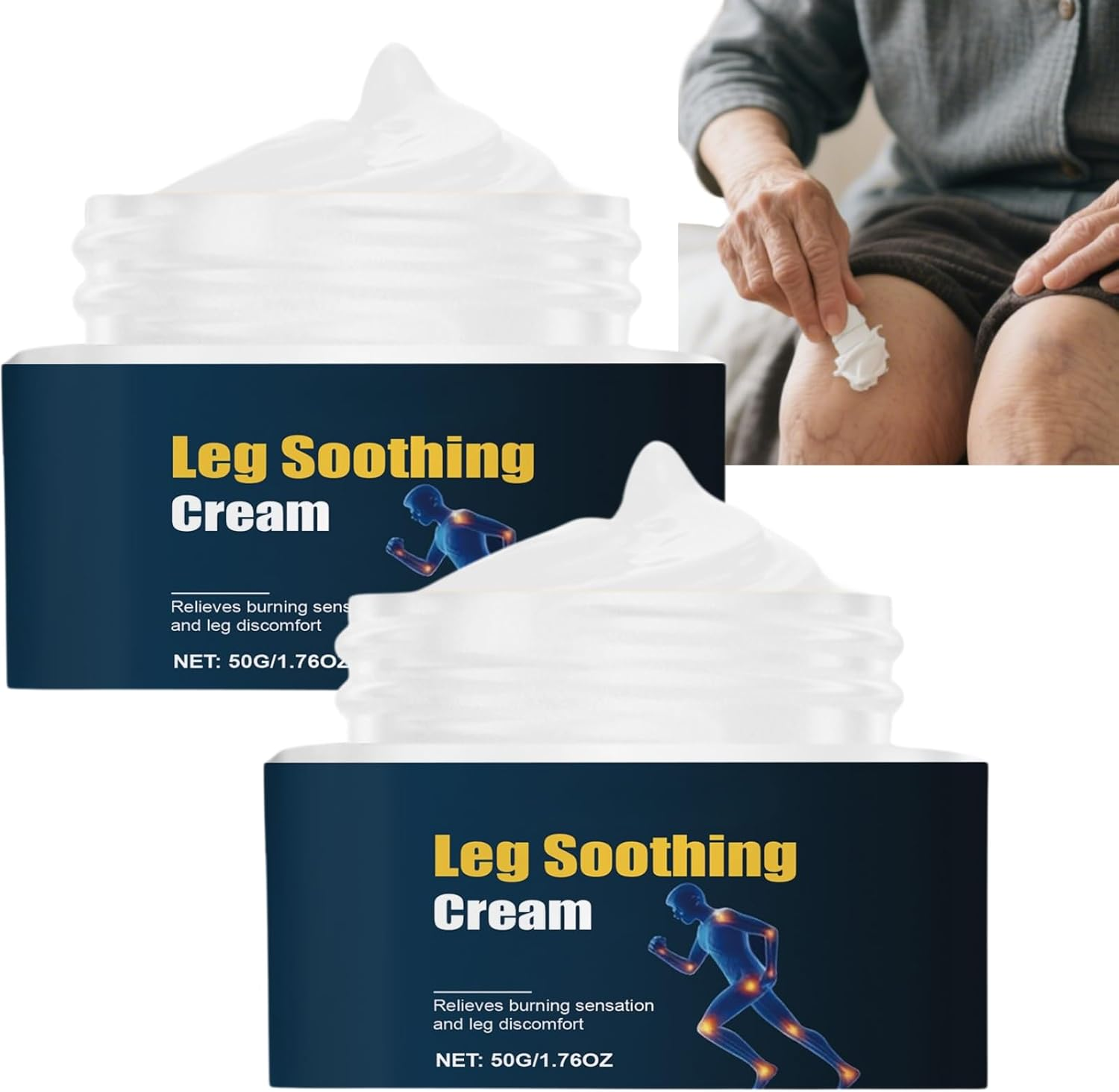 Soothing Leg Cream for Burning Sensation, Heavy & Tired Legs, Relaxing Cooling Gel for Discomfort, Moisturizing Daily Care for Long-Lasting Refreshing Comfort (2Pcs)