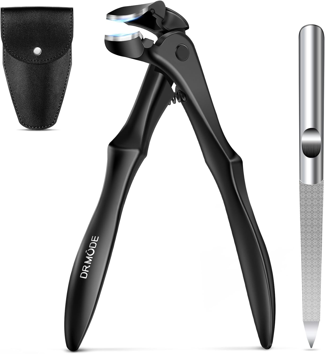 DRMODE Long Handled Toenail Clippers for Seniors, Angled Head Ergonomic Toe Nail Clippers for Thick Nails for Seniors with Wide Jaw Opening, Heavy Duty Large Finger Nail Clipper Adult Men with Catcher image number 2