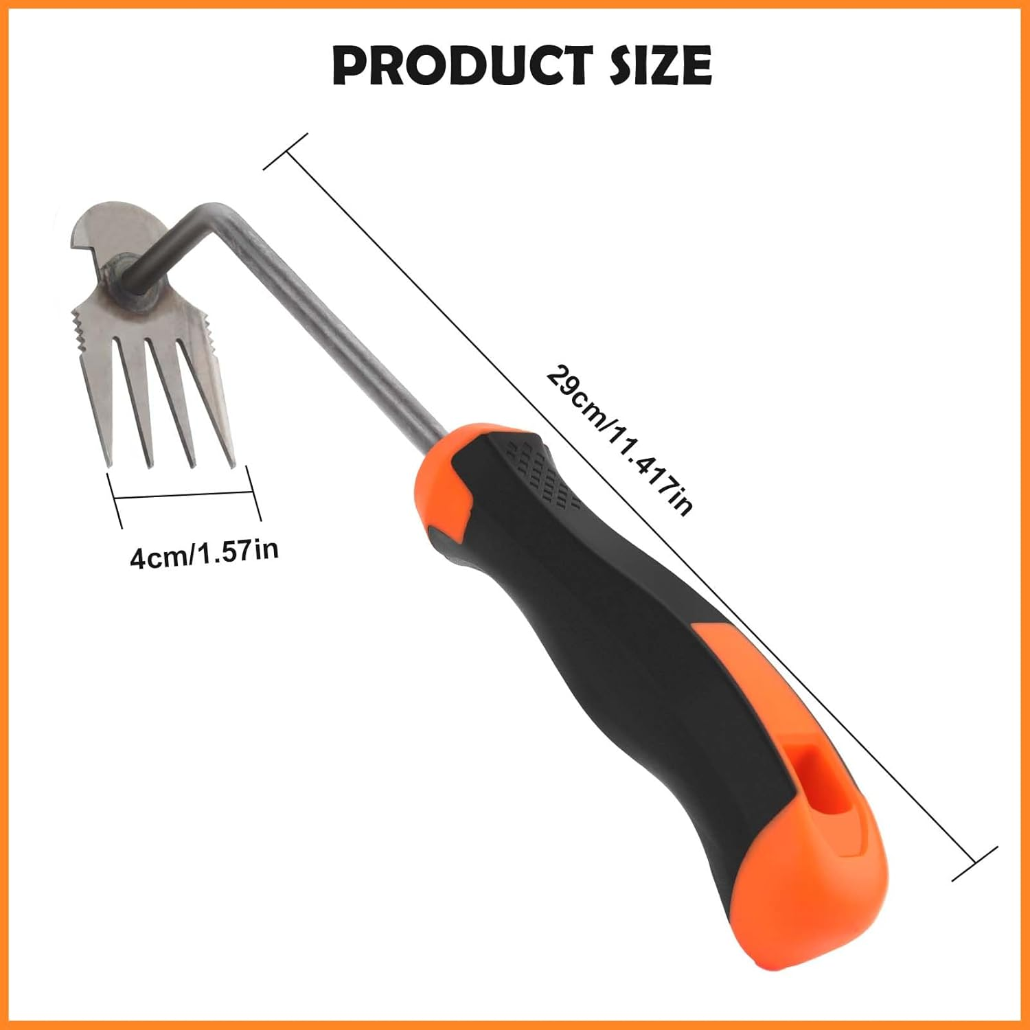 MOKIDO Weed Remover Device, Gardening Hand Weed Cutter, Weed Cutter with Handle, Garden Tool, Weed Remover Device, 4 Teeth Garden Claw, Outdoor Garden Tools image number 6