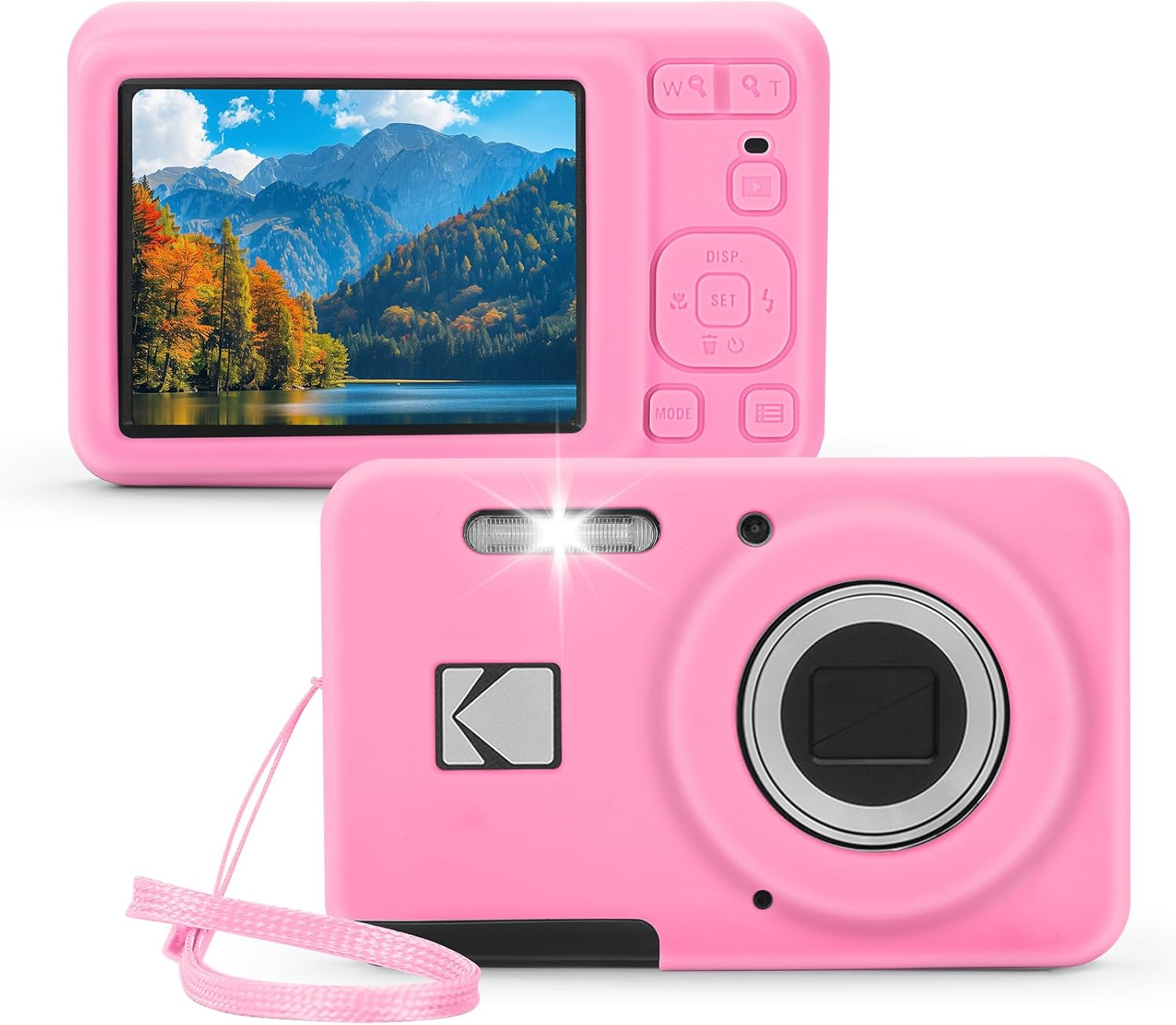 EUGOOCX Silicone Camera Case Compatible with Kodak PIXPRO FZ55, Soft Silicone Cover Anti-Scratch Digital Camera Protective Sleeve (Pink) - Gray image number 3