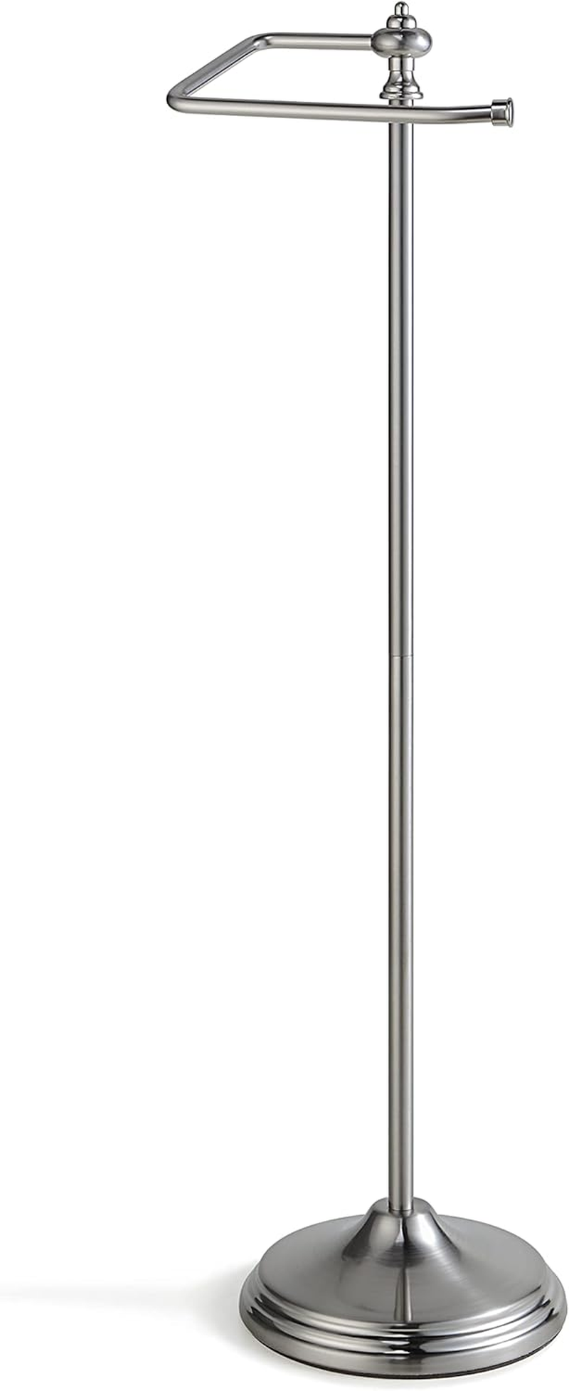 Sunnypoint Bathroom Free Standing Toilet Tissue Paper Roll Holder Stand with Reserve Function, Satin Nickel - Chrome image number 3