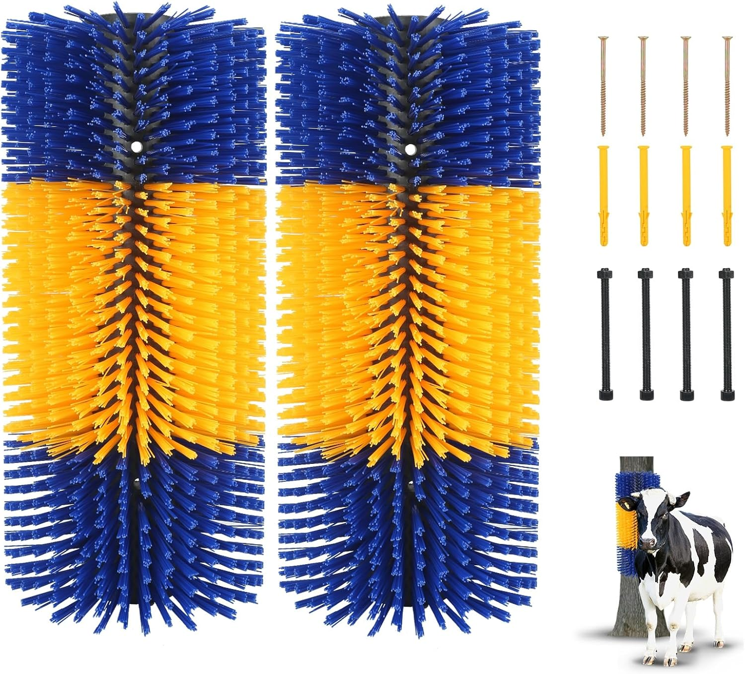 2PCS Livestock Scratching Brush, Cow, Horse, Goat, Yellow, Animal Back Scratching Brush image number 3