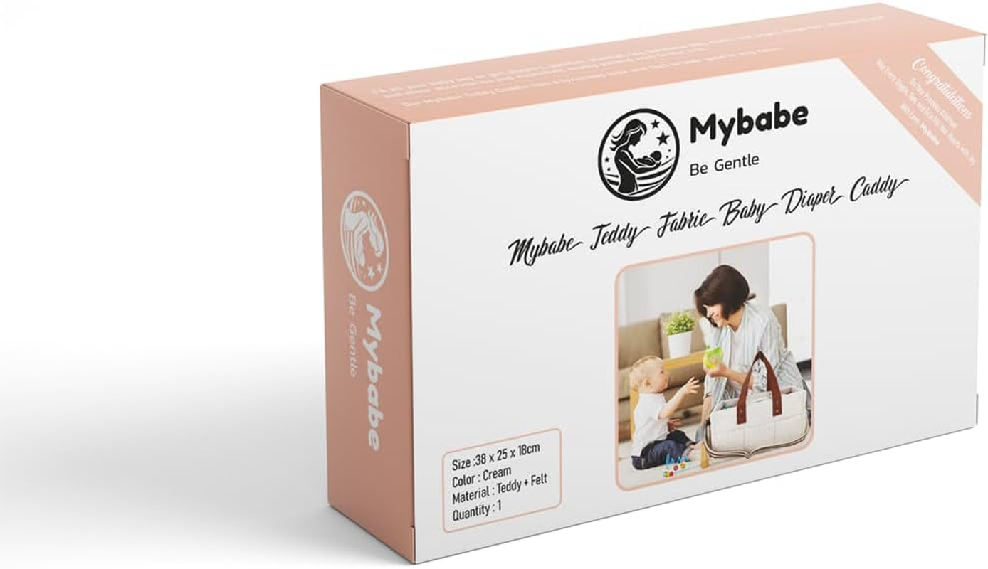 Teddy Diaper Caddy Bag for All Newborn Essentials Must Haves - Baby Registry, Wipes, Nursery Storage Bin, Car Organizer Also with a Readymade Gift Box. image number 4