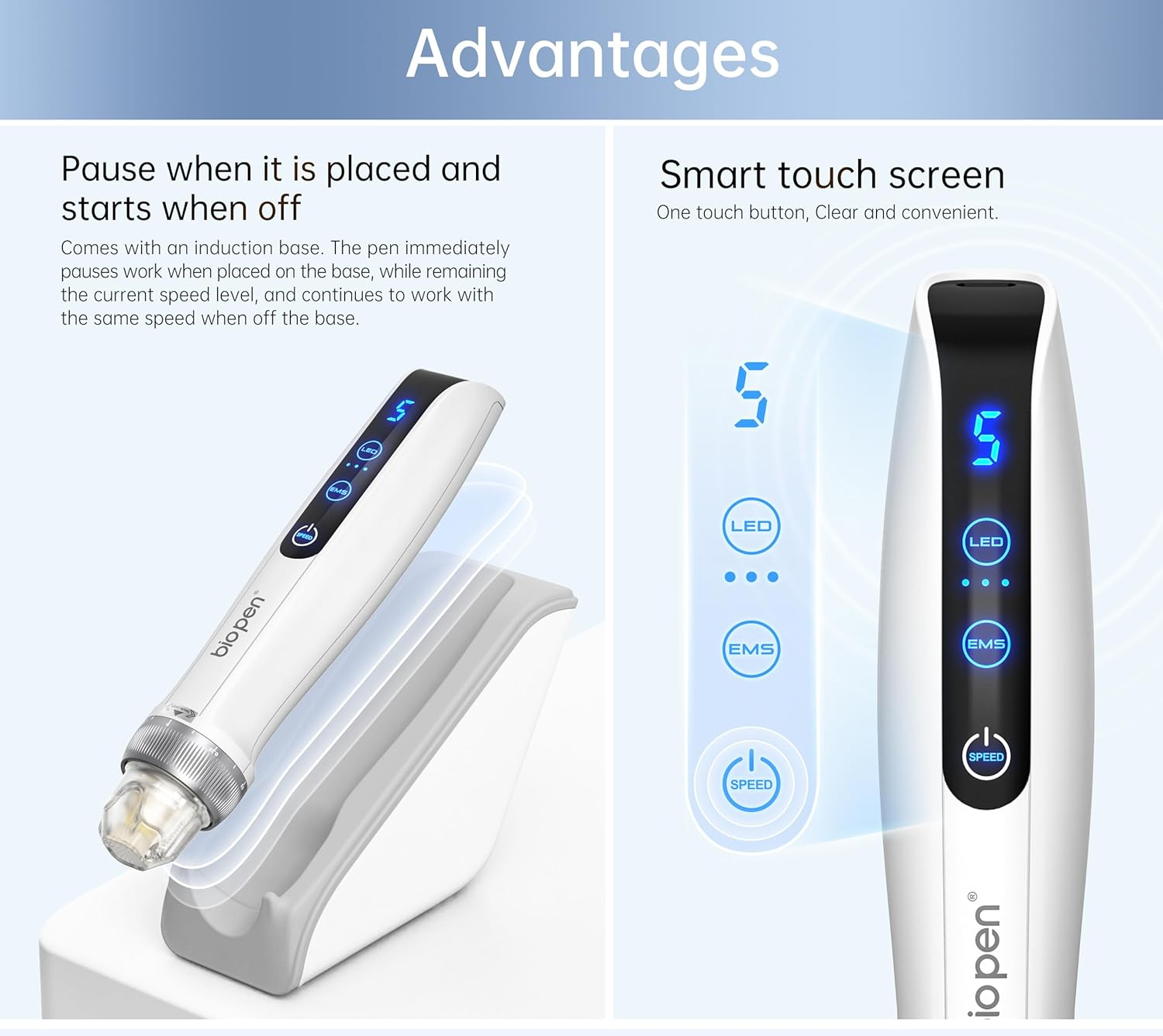 Pen Microneedling Bio-Q2 Professional Wireless Derma a Carica Automatica - Amazing Skin Pen per Viso E Corpo Con 6 Cartucce Da 0.25 Mm (2 X 9 Pin + 2 X 25 Pin + 2 X 14 Pin) image number 2