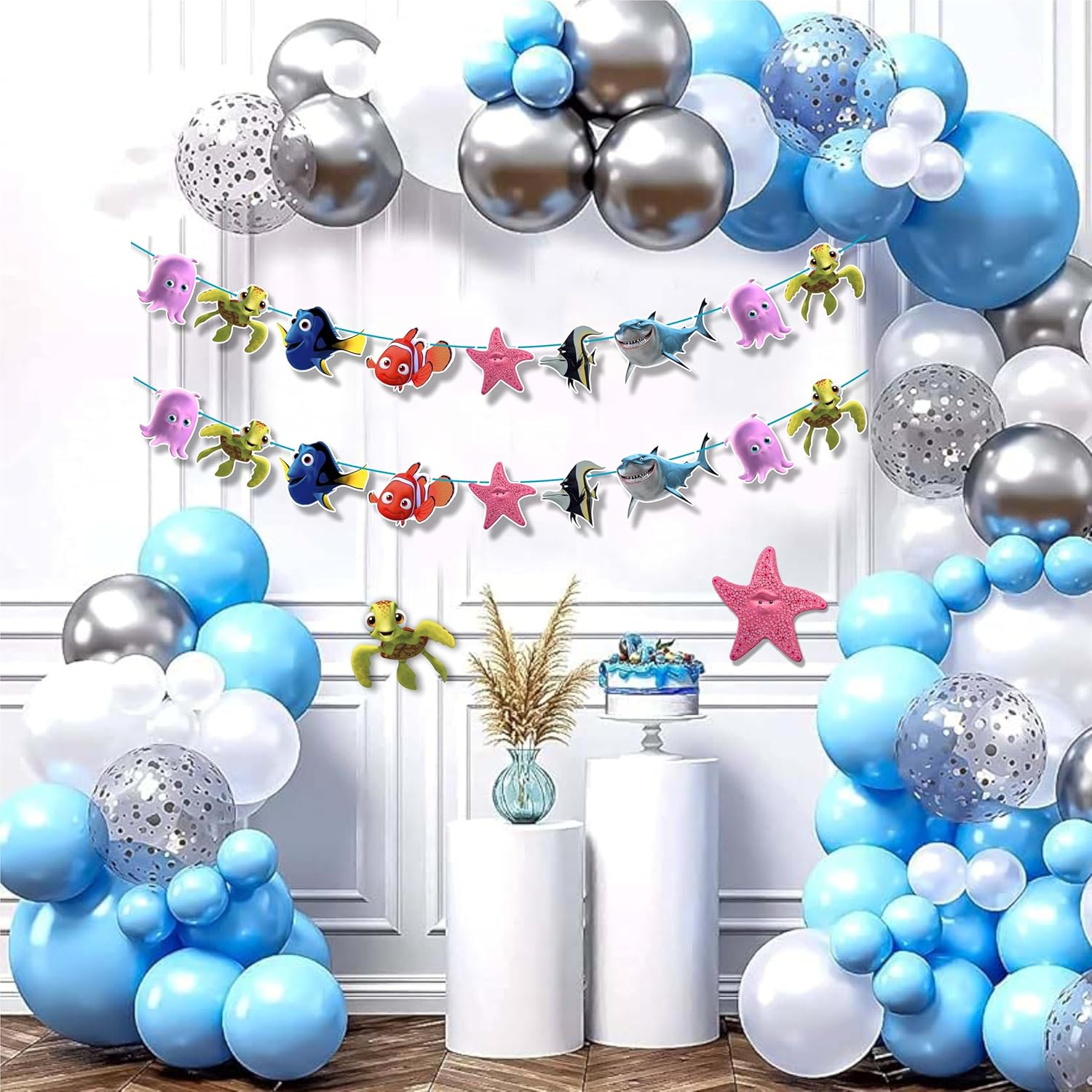 Findng Nmo Garland Decoration &ndash; Ocean-Themed Birthday Party Banner for Kids, Cute under the Sea Hanging Decor for Nmo-Inspired Celebrations image number 2