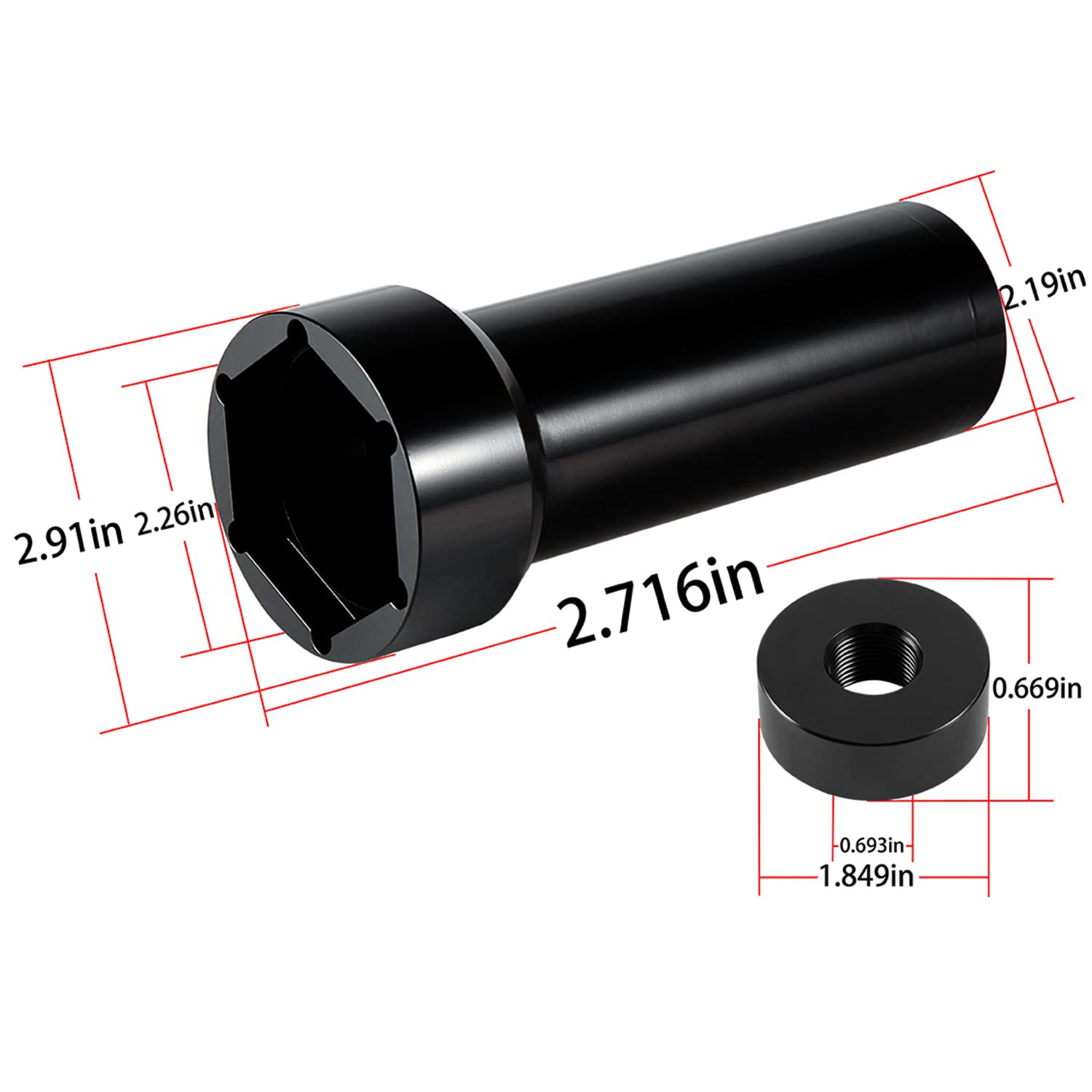 2-1/4" Mainshaft Sprocket Pulley Wrench Lock Nut Main Shaft Socket Tool for 2006 up Harley Davidson Twin Cam, Dyna, Electra Glide, Heritage Softail image number 1