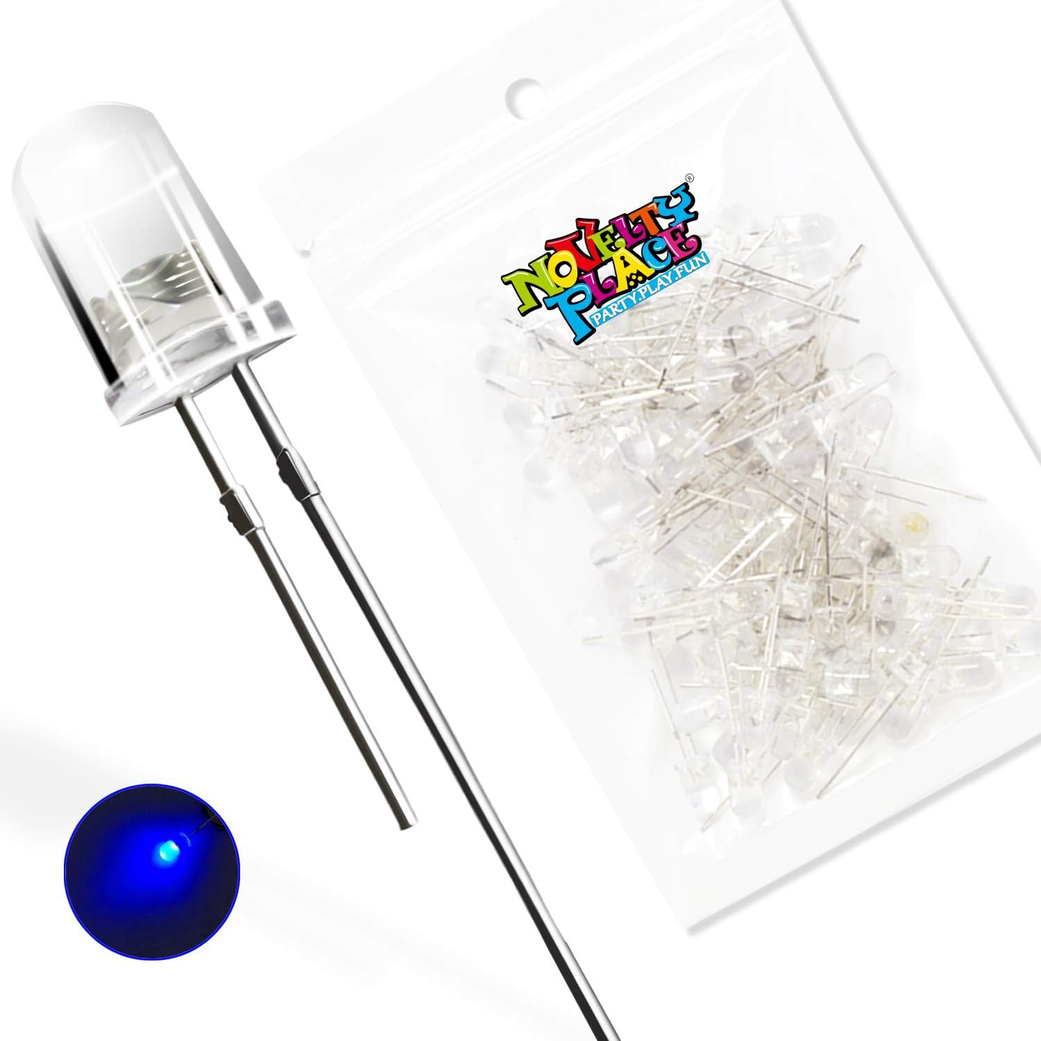 Novelty Place 5Mm Light Emitting Diodes - LED Bulbs Electronic Components (Pack of 100 - Clear White)