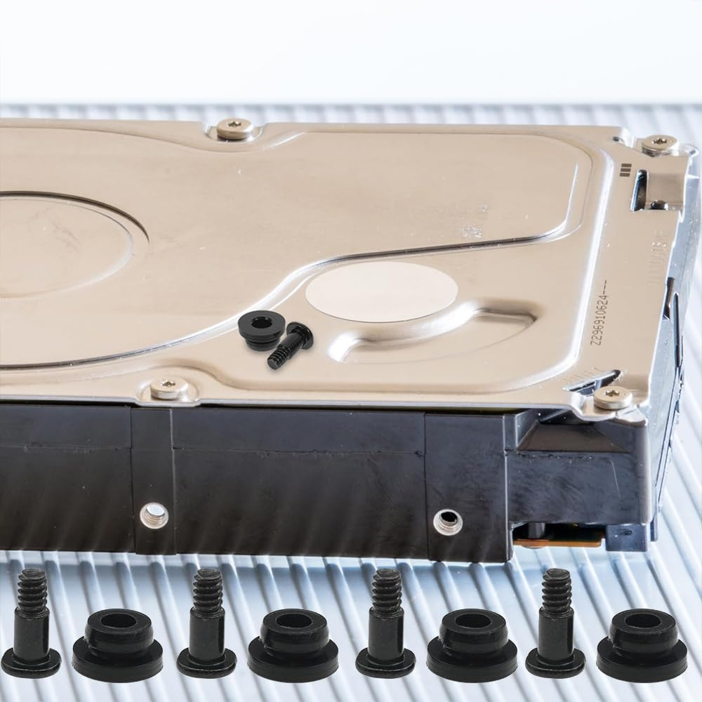 12-Piece Hard Drive Mounting Screws with Rubber Washers, Anti-Vibration Shock Absorbing for HDD/SSD, Computer Case, NAS, Home Server (2.5") image number 1