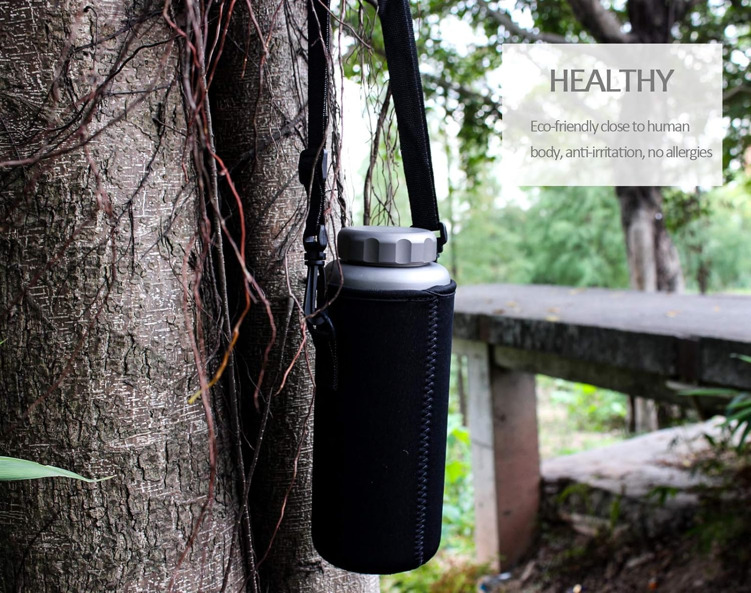 Boundless Voyage Titanium Water Bottle with Handle Big Capacity Wide Mouth Ultralight Leak-Proof Canteen Drinkware for Outdoor Camping Picnic Hiking Cycling Sports 35.5Oz 1050Ml / 20Oz 600Ml image number 3