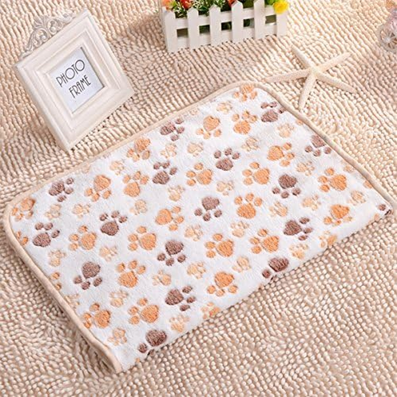 HIGHROCK Pet Blanket for Small Cats & Dogs Thick Sleep Mat, Pet Dog Cat Puppy Kitten Soft Blanket Doggy (S, Beige White) - Beige White image number 3