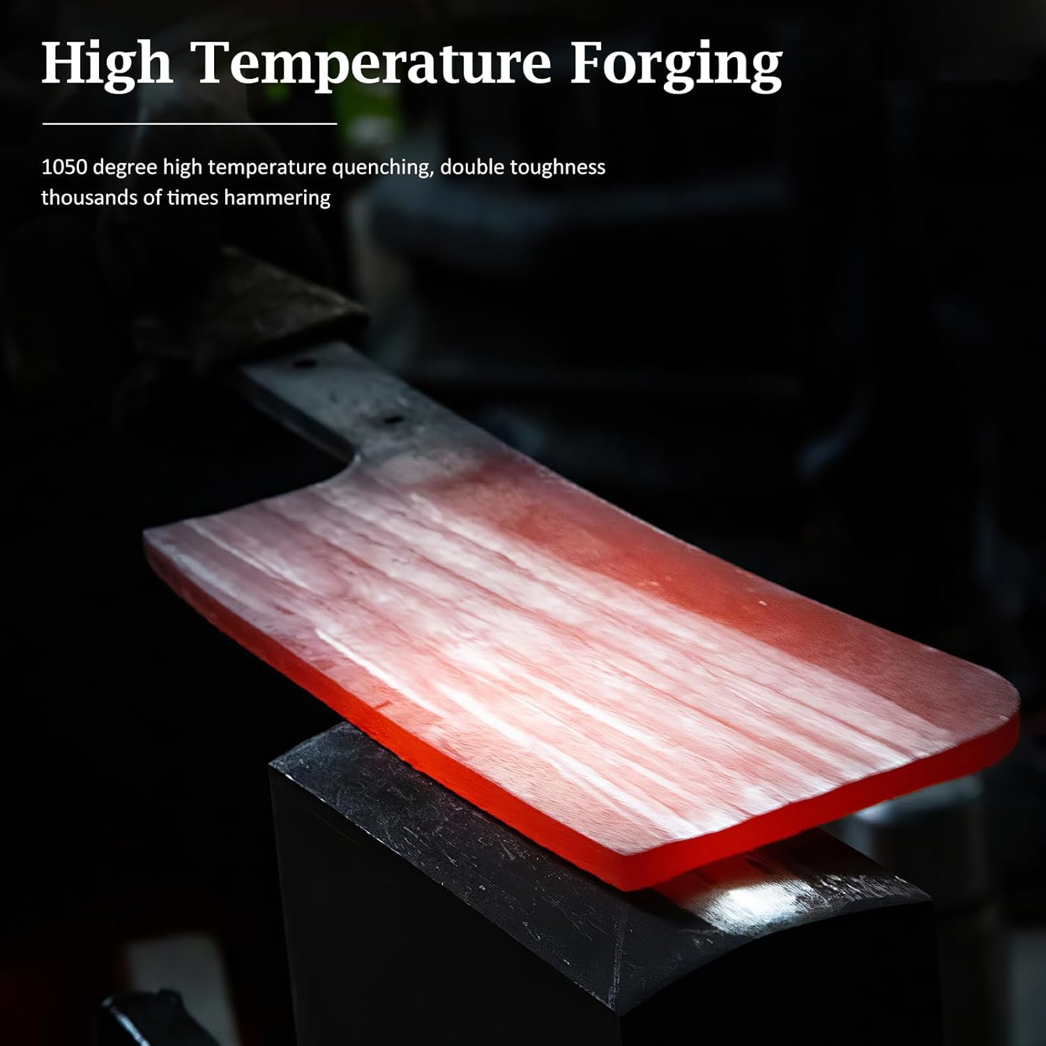 HOSHANHO Cleaver Knife 7 Inch, Razor Sharp High Carbon Powder Steel Meat Cleaver, Professional Japanese Butcher Chopper Kitchen Knife for Meat Cutting Vegetable Slicing image number 4