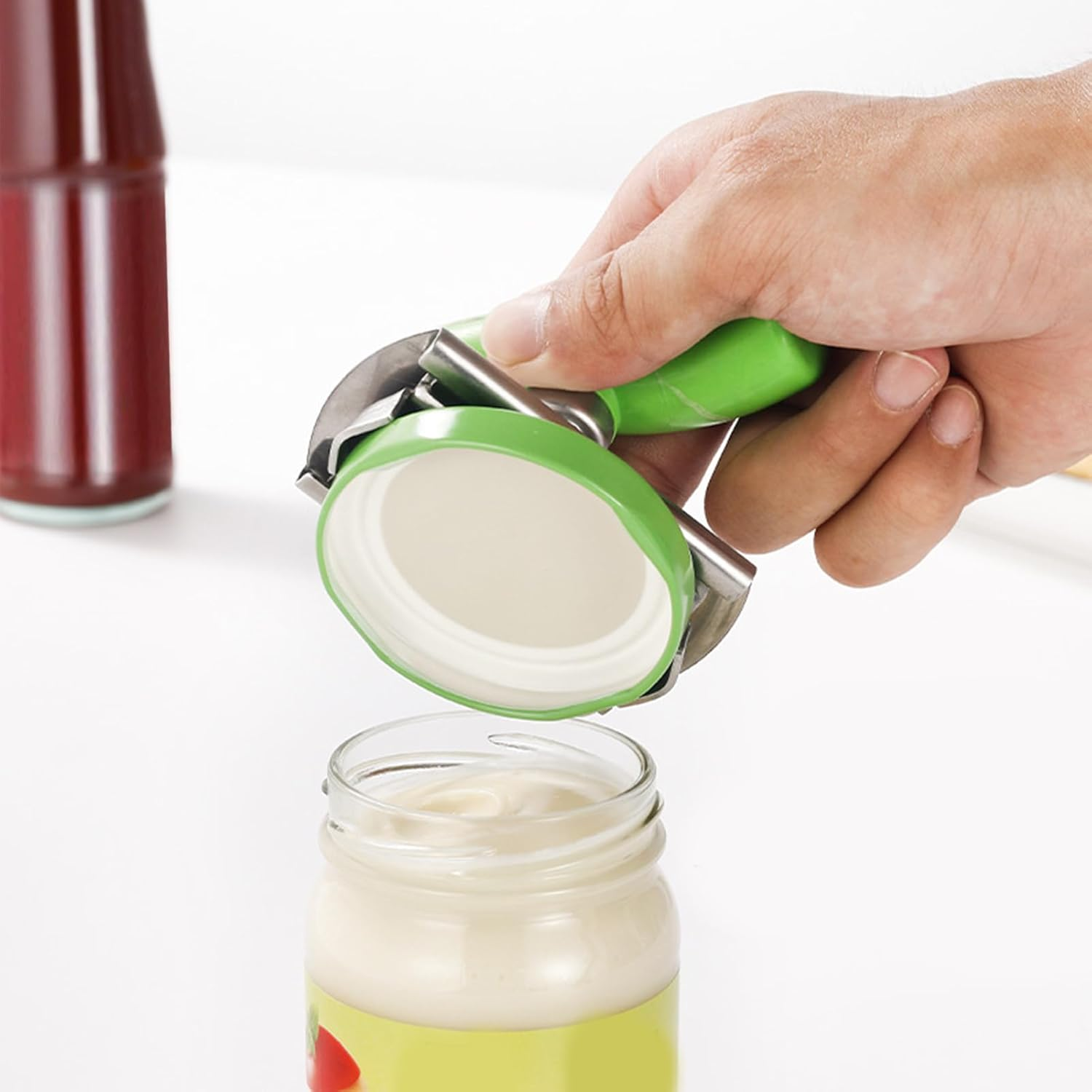 Jar Gripper Lid Opener &ndash; Adjustable Opening Tool, Multifunction Kitchen Accessory, Heavy Grip Device| Comfortable anti Slip Structure with Easy Twist Control for Weak Hands Daily Use - Green image number 5