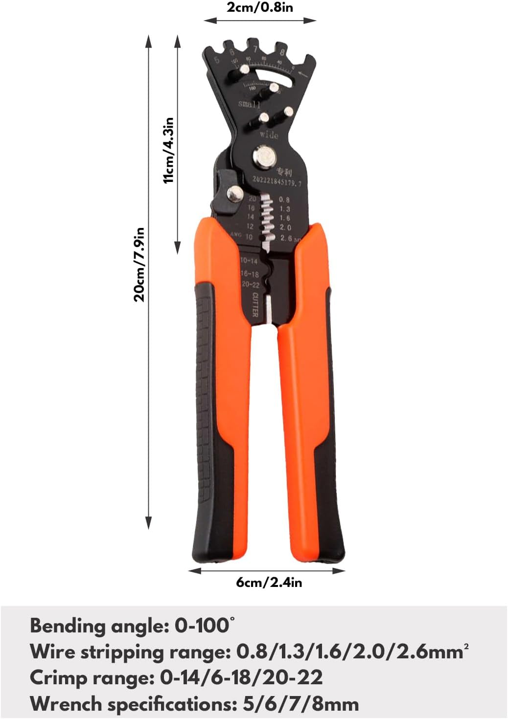 Self-Adjusting Wire Strippers, 5 in 1 Multi-Function Wire Strippers, 7.9-Inch Multi-Purpose Pliers for Electricians, Home Improvement, Auto Repair, Professional Mechanical Work