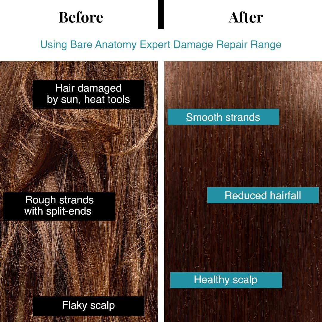 Bare Anatomy Damage Repair Hair Shampoo | Suitable for All Hair Types | Dry & Frizzy Hair | Paraben & Sulphate Free | Women & Men | for Damaged & Weakend Hair 8.4 Ounce image number 6