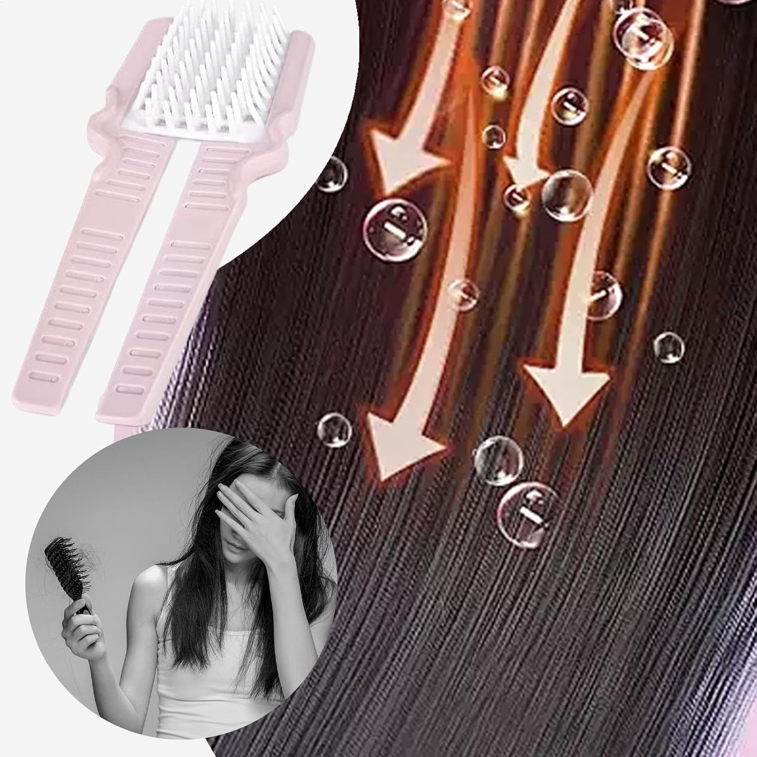 Maciun Detangling Brush | Foldable Paddle Curved Styling Hairbrush - Vented Detangling Hair Brush Dry and Wet Detangler Brush for Women and Men Straight Curly Hair