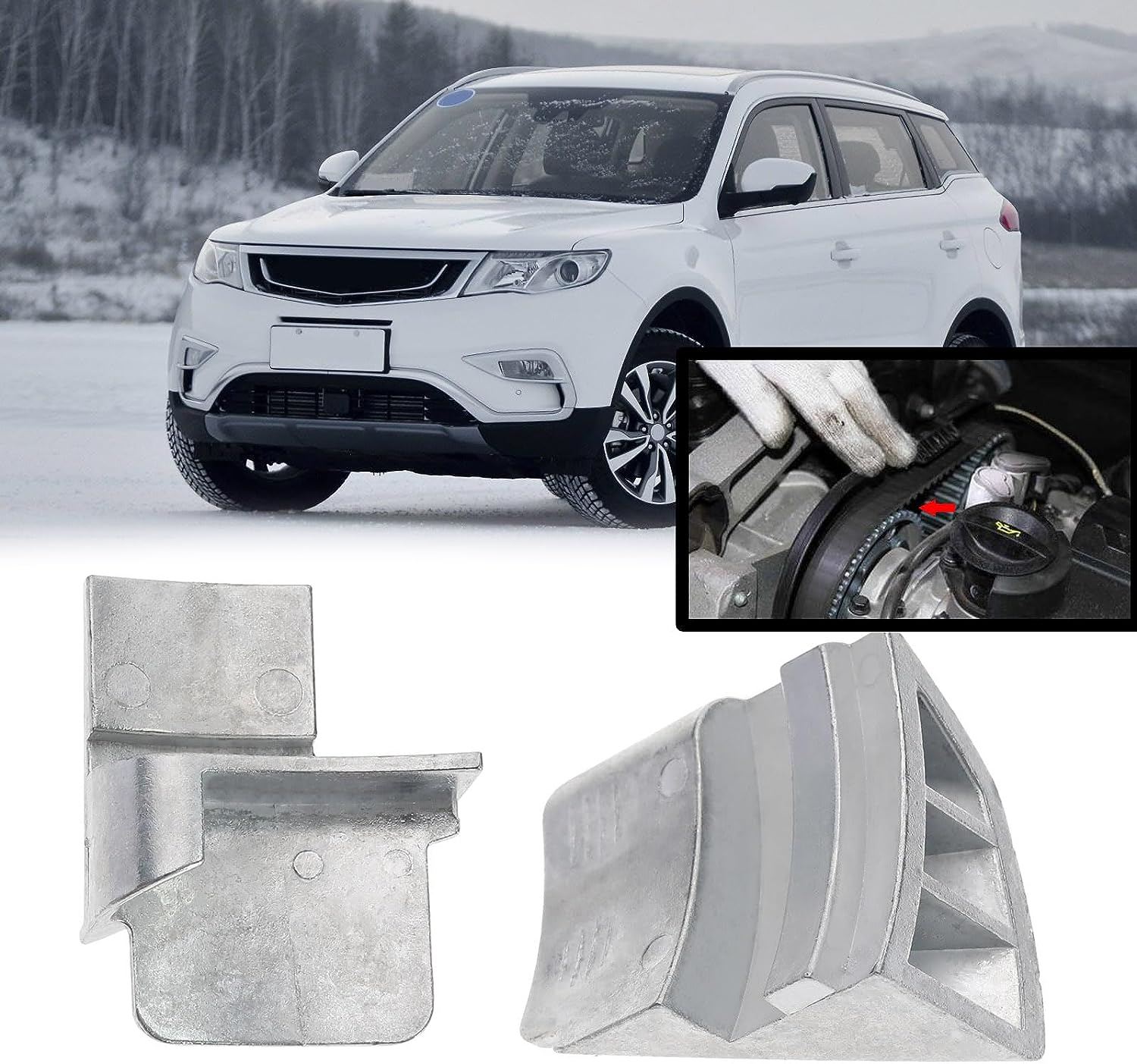 Emsea 2PCS Stretch Belt Remover Installer Tool Set Metal Stretch Belt Mate Kit Ribbed Drive Belt Removal/Installation Aid Tool for Belts on Trucks Cars