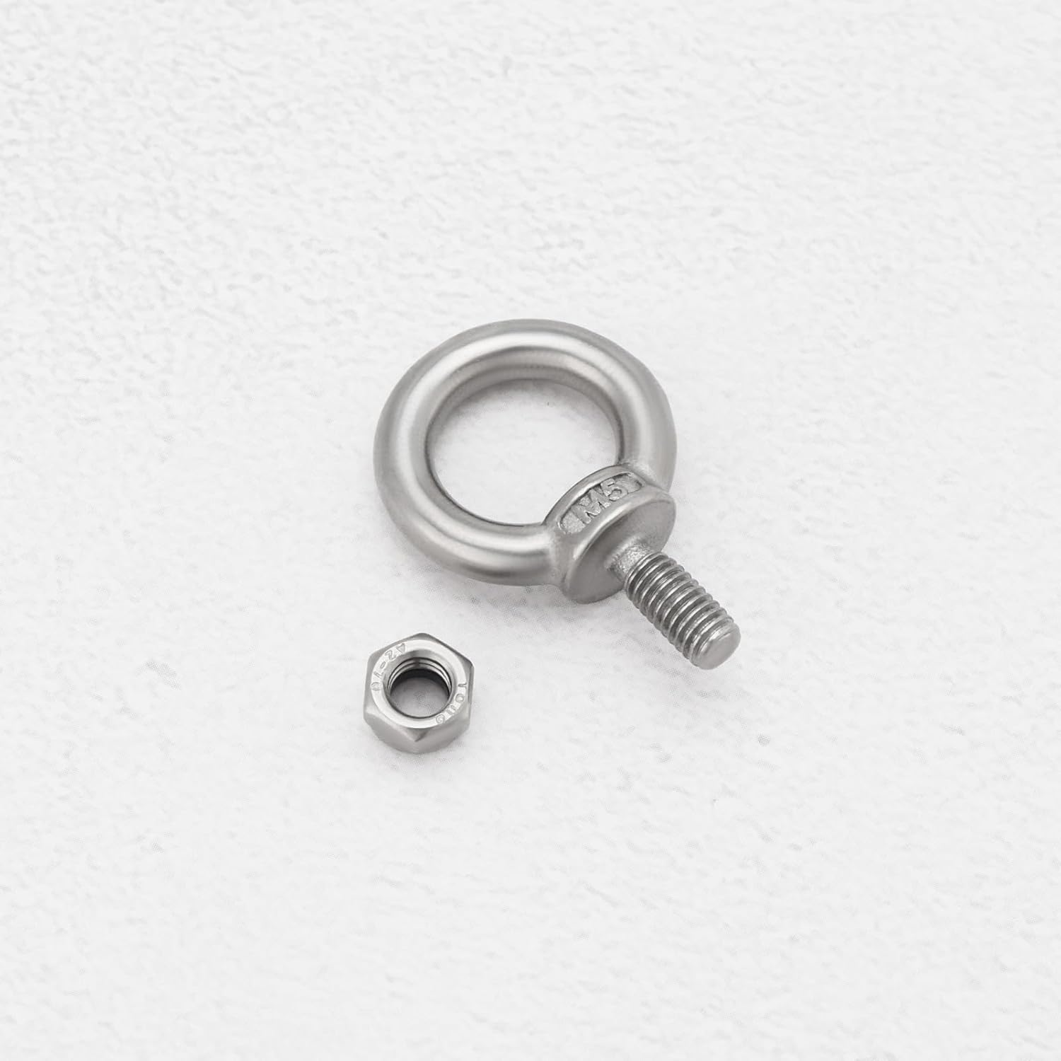 OTOTEC 4 Sets M5 Lifting Eye Bolts with M5 Lock Nuts 304 Stainless Steel Eye Bolt for Mechanical Equipment Electric Power Marine Transportation image number 3